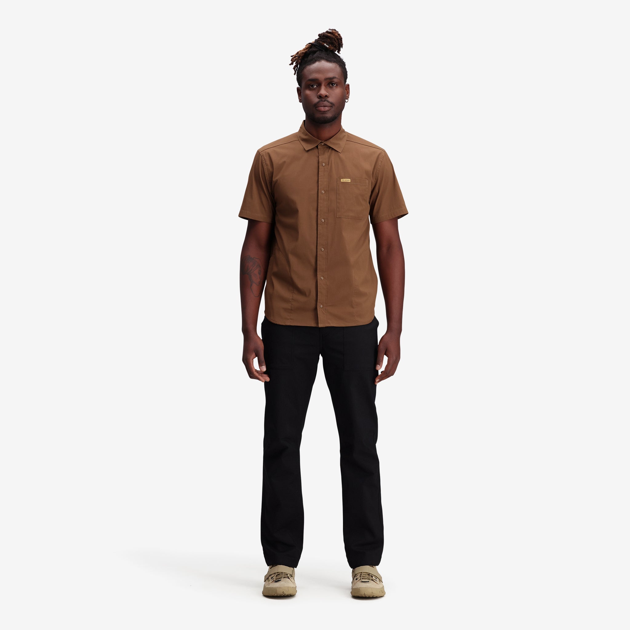 Global Shirt Short Sleeve Mens in "Desert Palm"