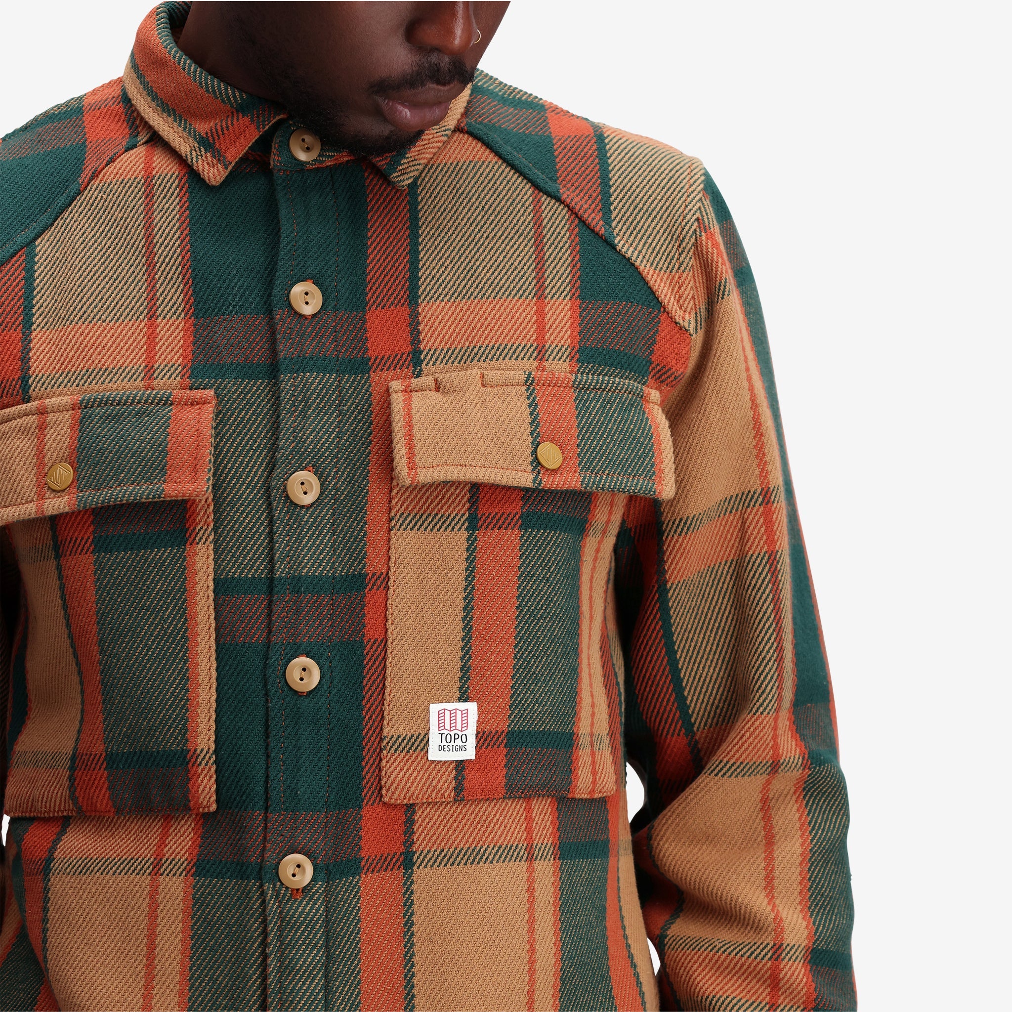 General shot of Mountain Shirt Jacket M in "Khaki Multi Plaid"