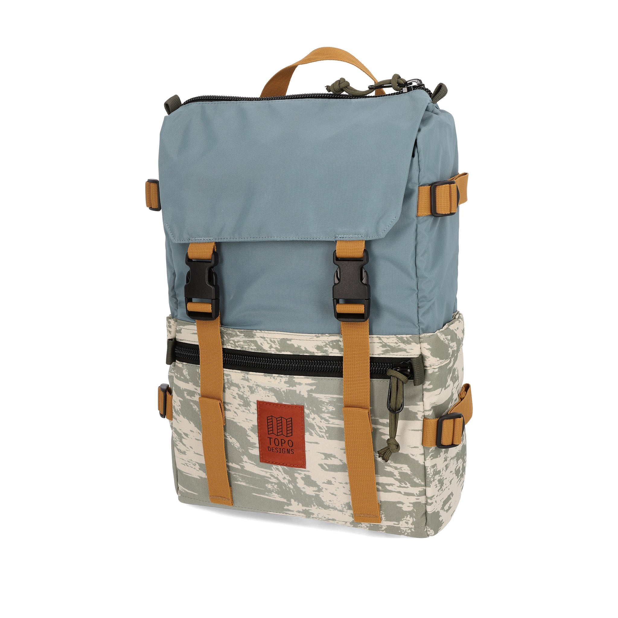 Topo Designs Rover Pack Classic laptop backpack in "Printed Sand Multi".