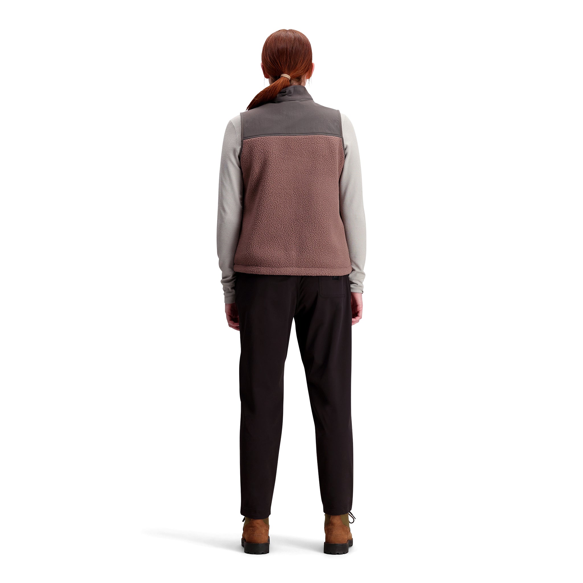 General shot of Women's Subalpine Fleece Vest in "Peppercorn / Charcoal"