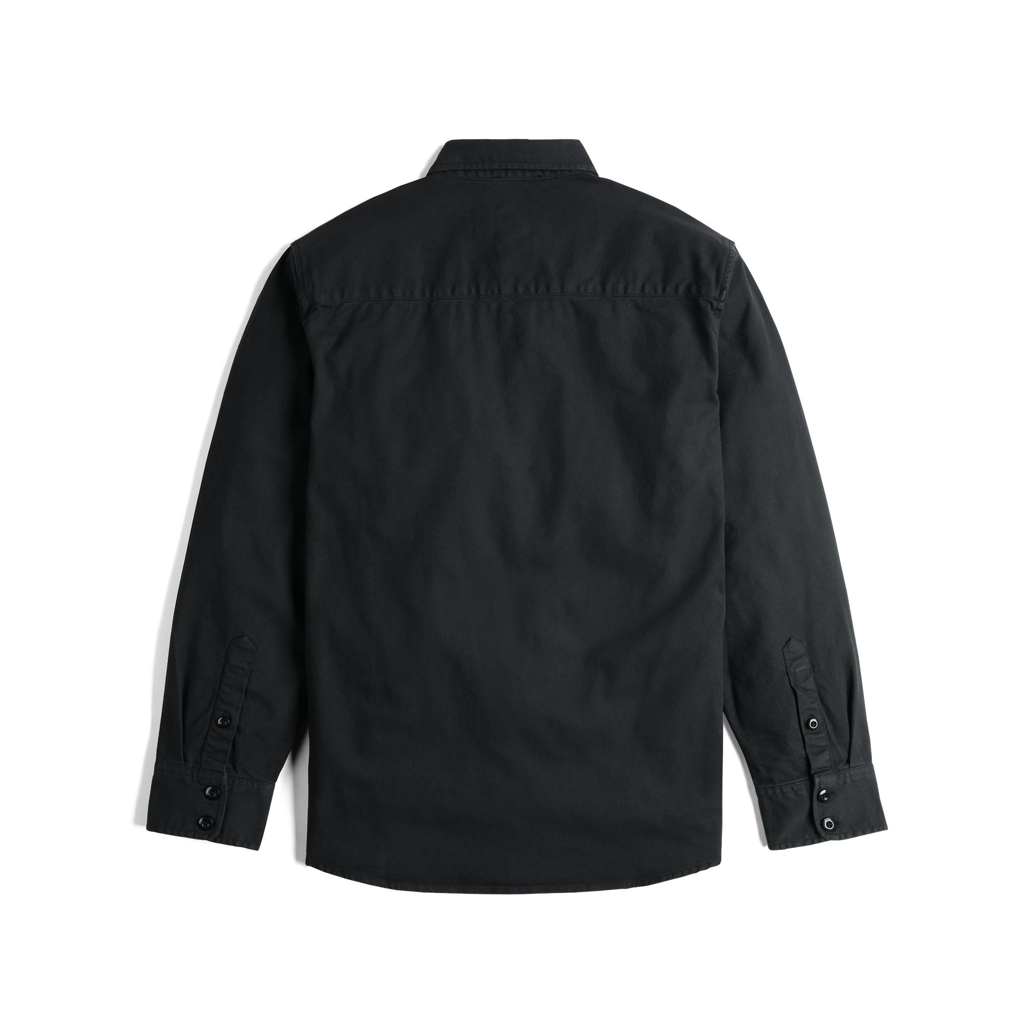 Back View of Topo Designs Dirt Overshirt - Men's  in "Black"