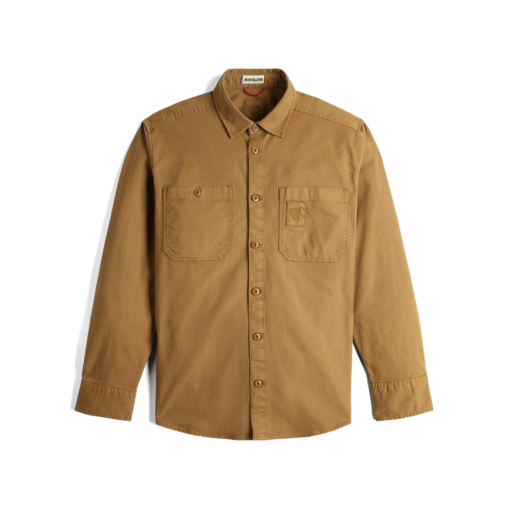 Front View of Topo Designs Dirt Overshirt - Men's  in "Dark Khaki"