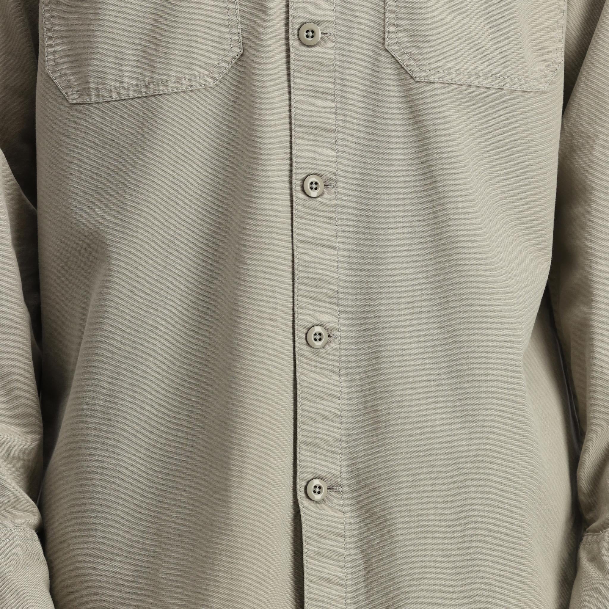 Detail shot of Topo Designs Dirt Overshirt - Men's  in "Dried Sage"