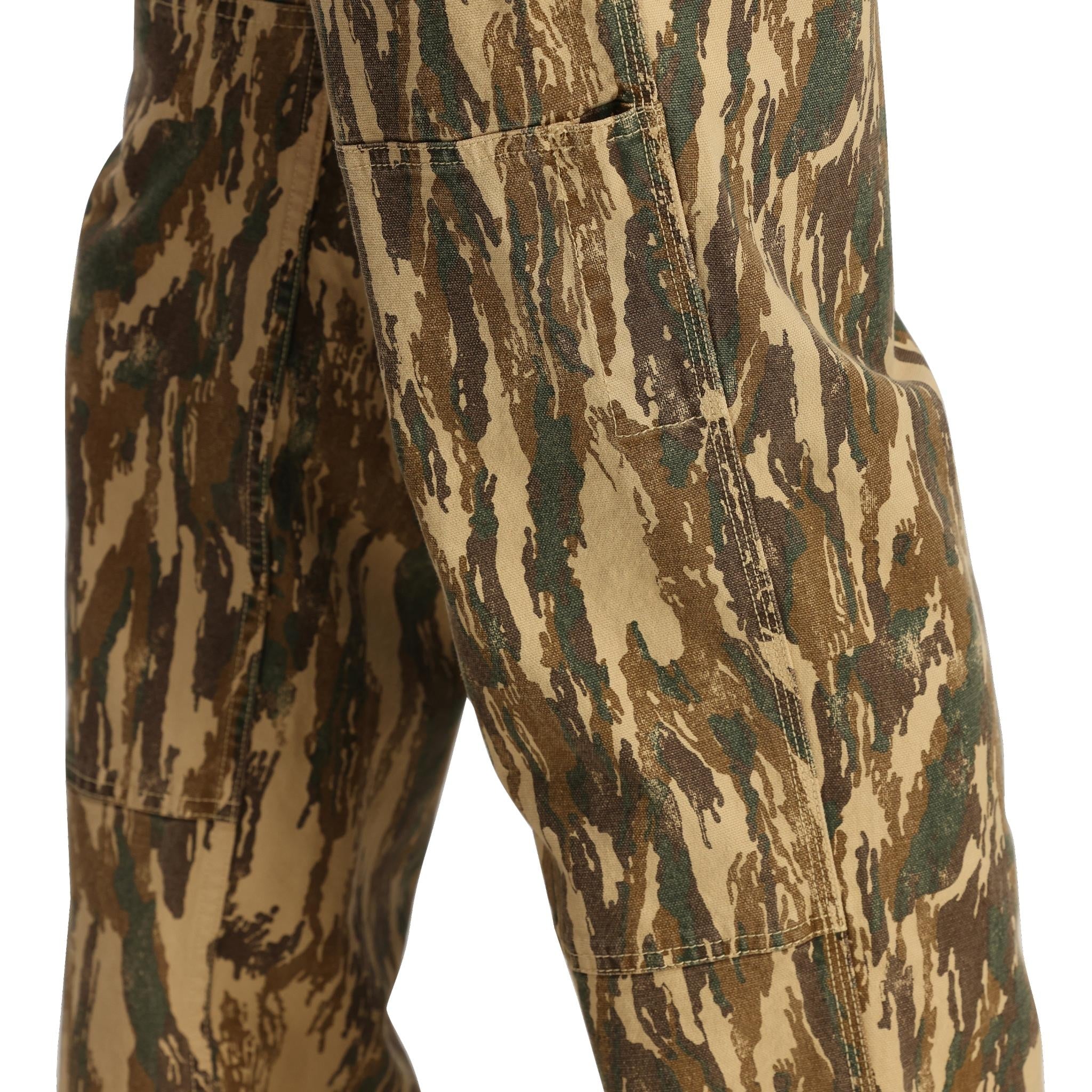 Detail shot of Topo Designs Dirt Utility Pants - Men's  in "Dirt Camo Print"