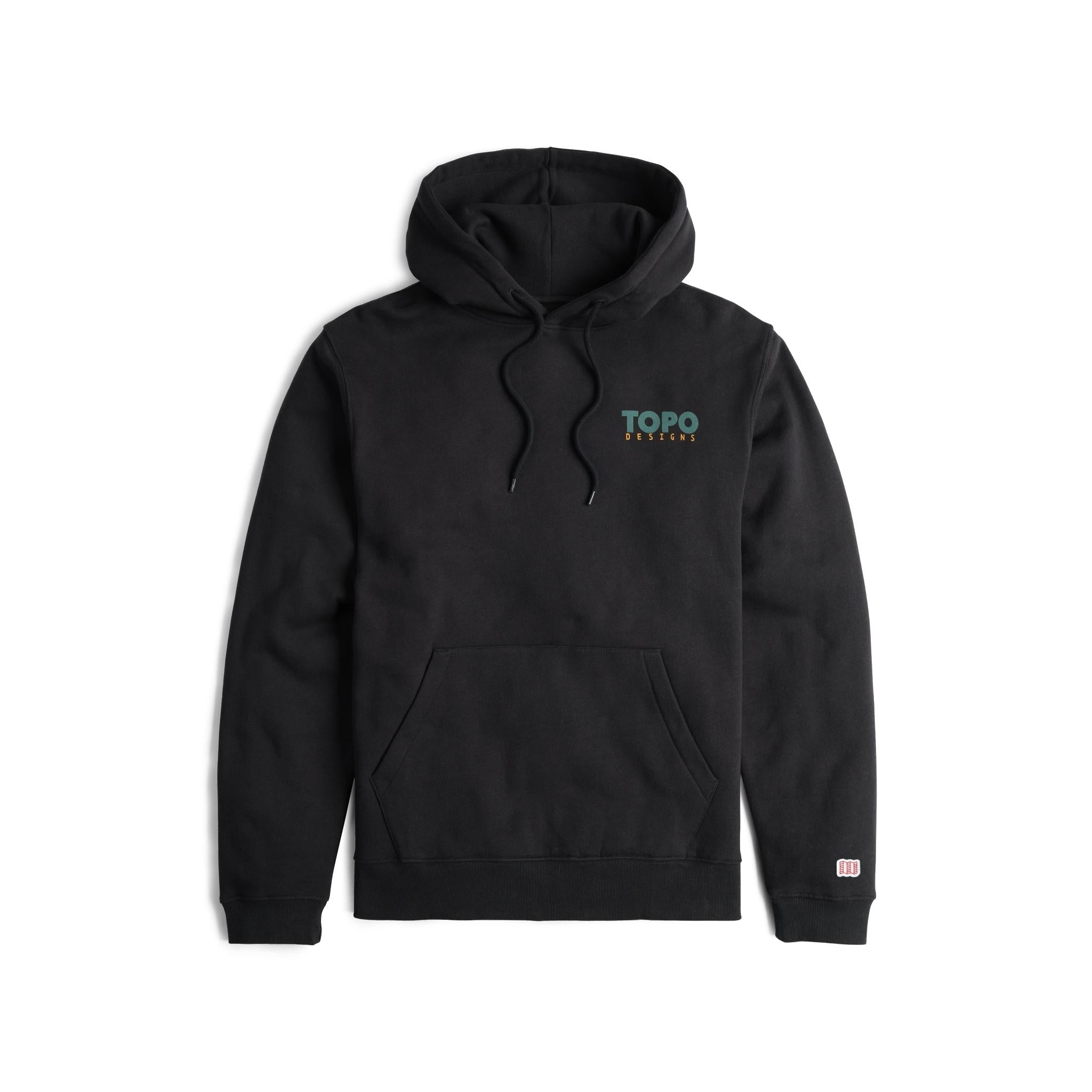 Front View of Topo Designs Alpine High Hoodie - Pinnacle in "Black"