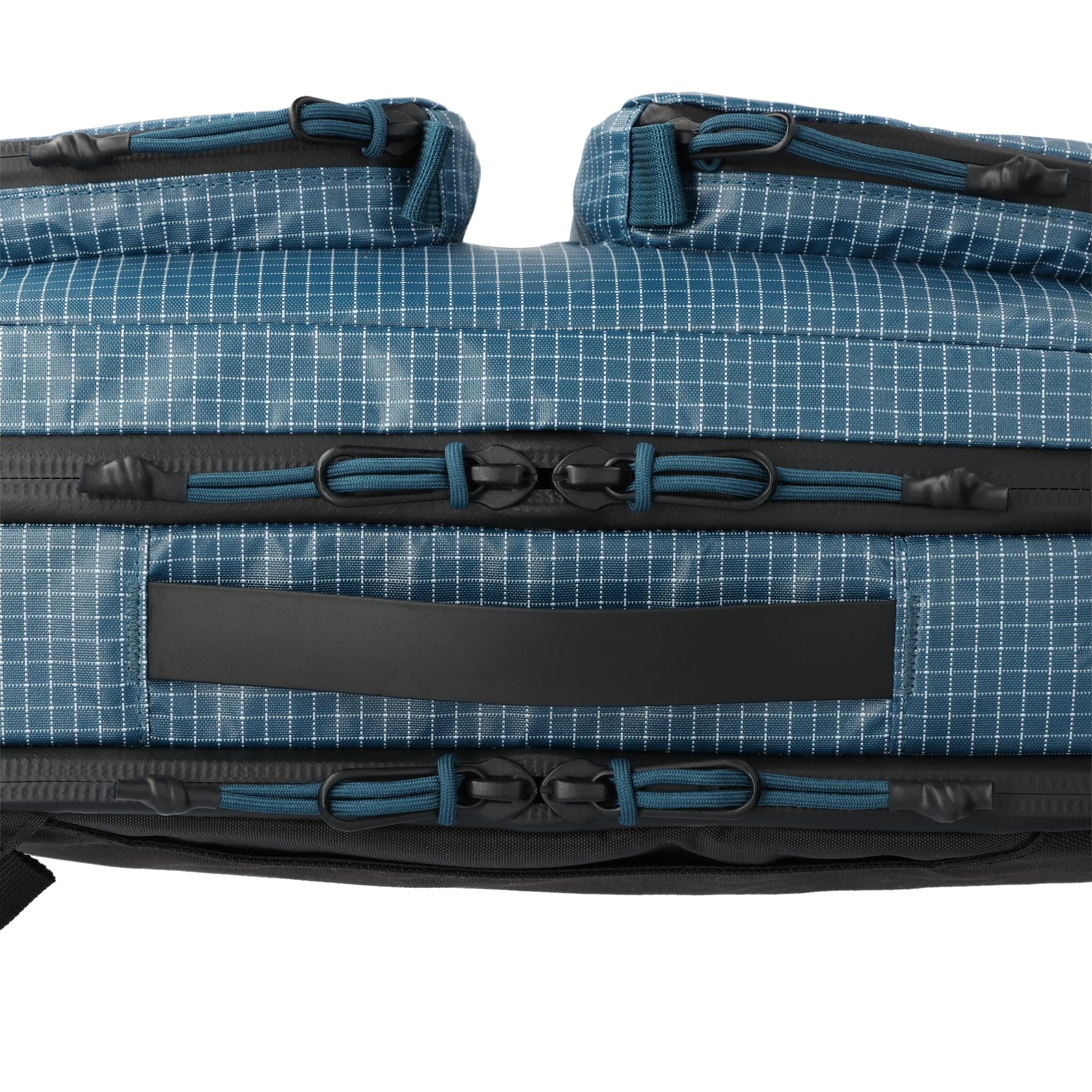 Detail shot of Topo Designs Apex Briefcase in "Pond Blue"