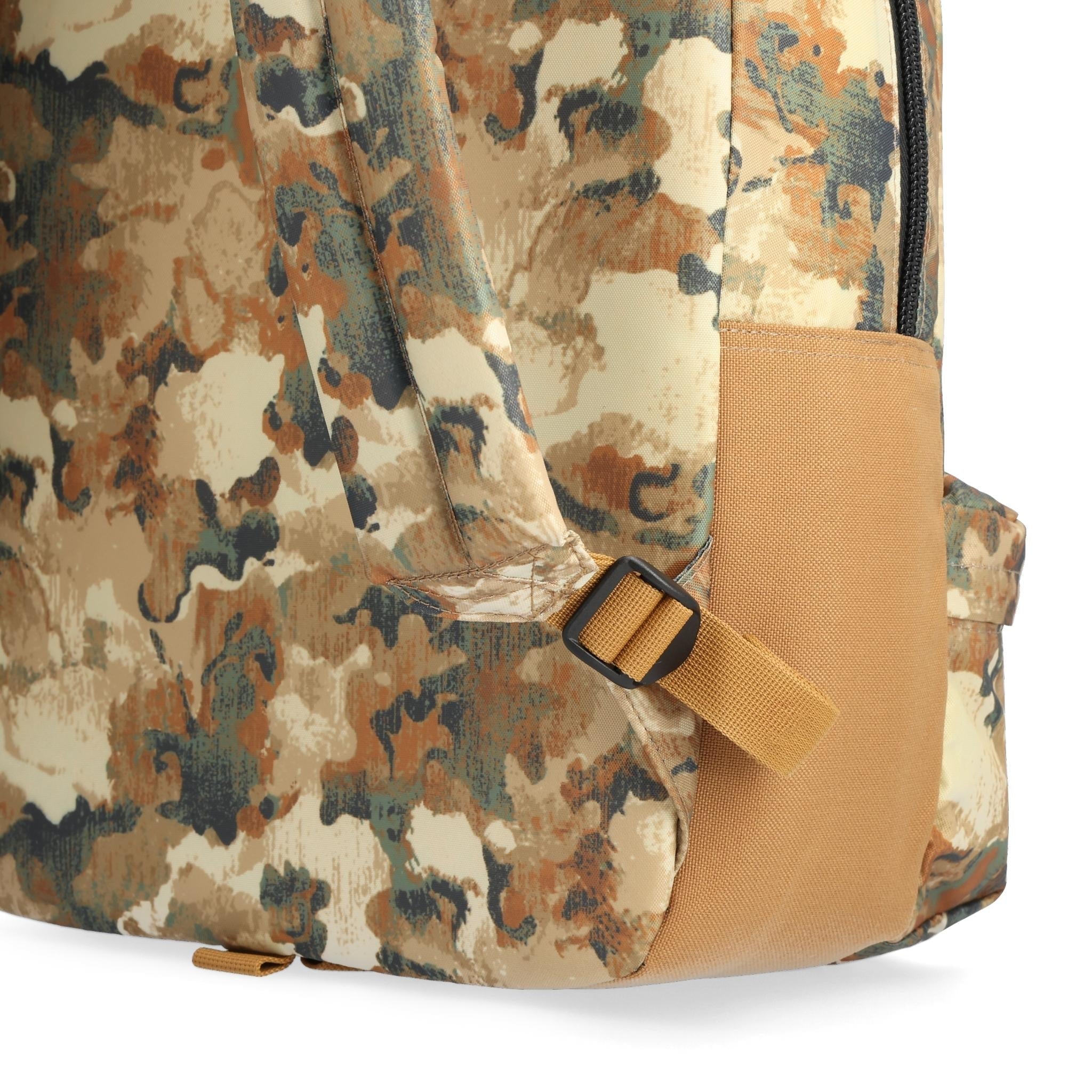 Detail shot of Topo Designs Dash Pack in "Blur Camo Print"