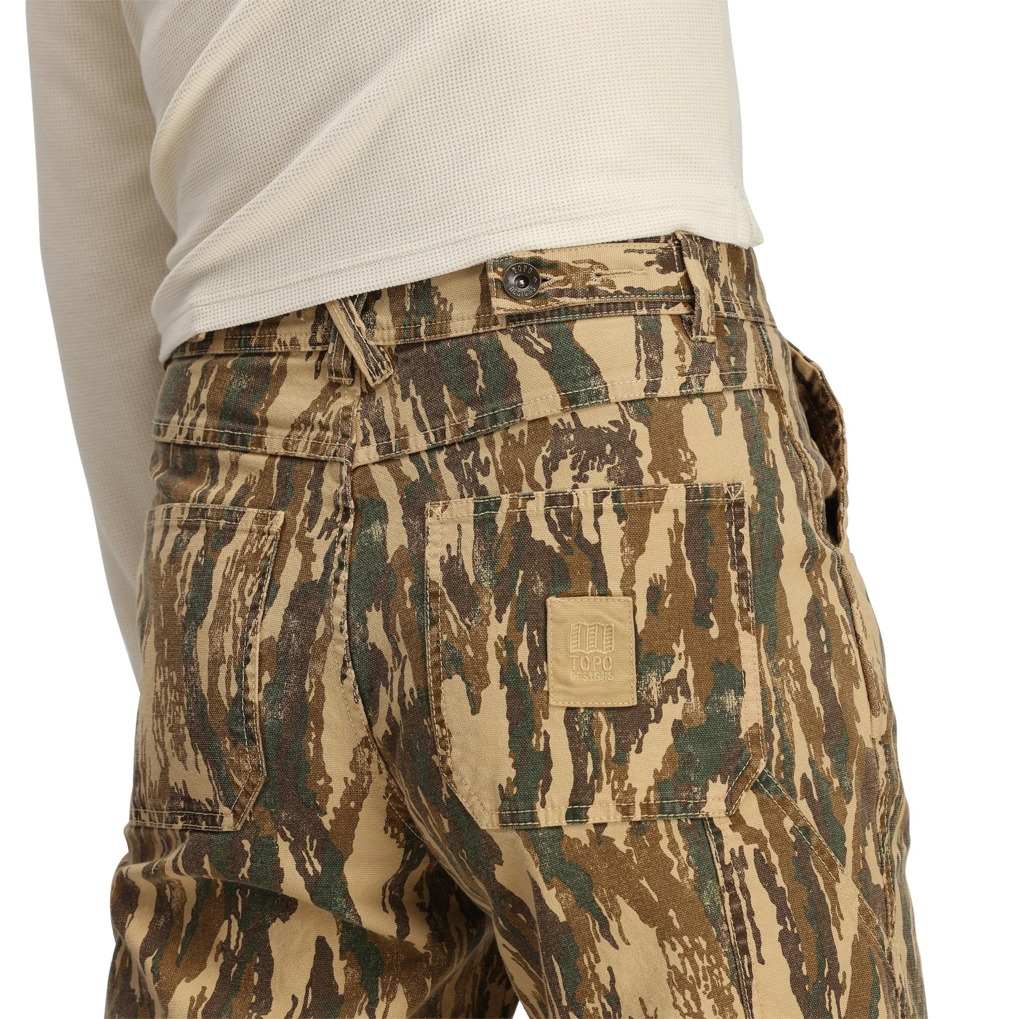 Detail shot of Topo Designs Dirt Utility Pants - Women's  in "Dirt Camo Print"