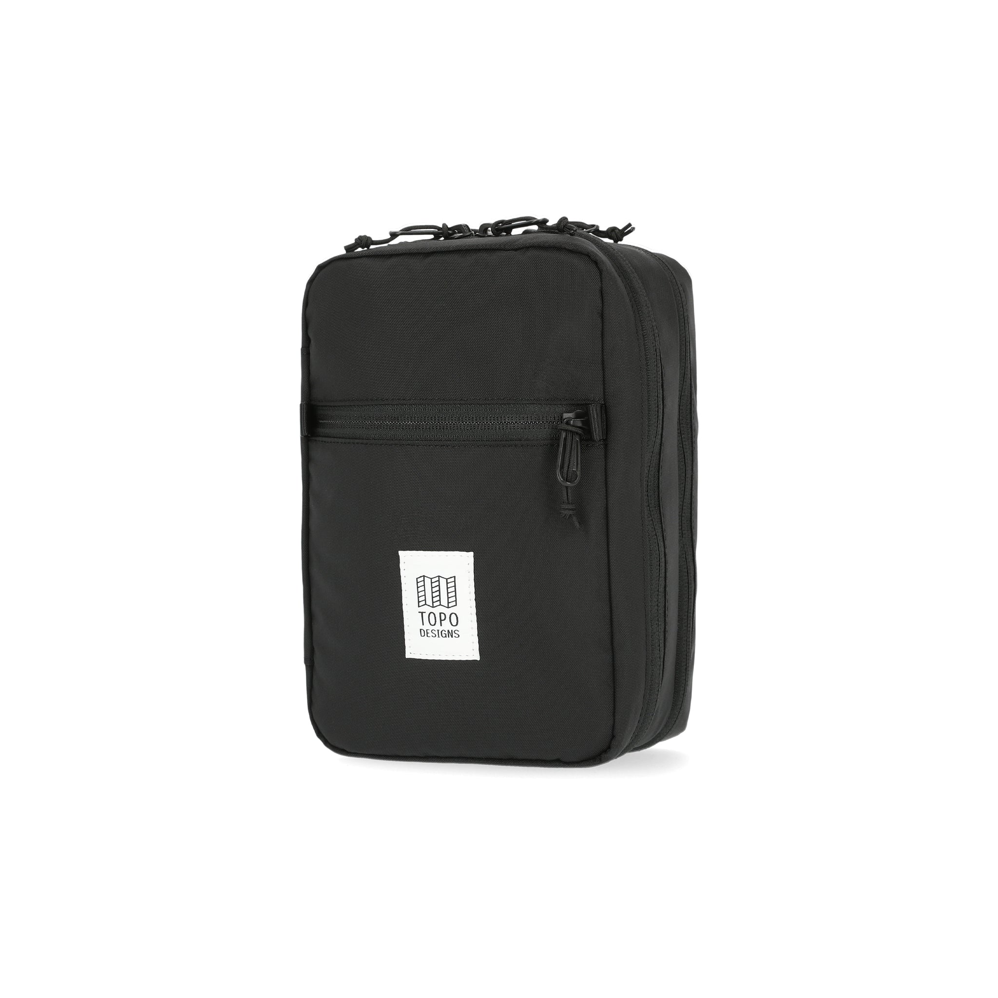 Topo Designs Tech electronics organization travel Case in "Black" recycled nylon.