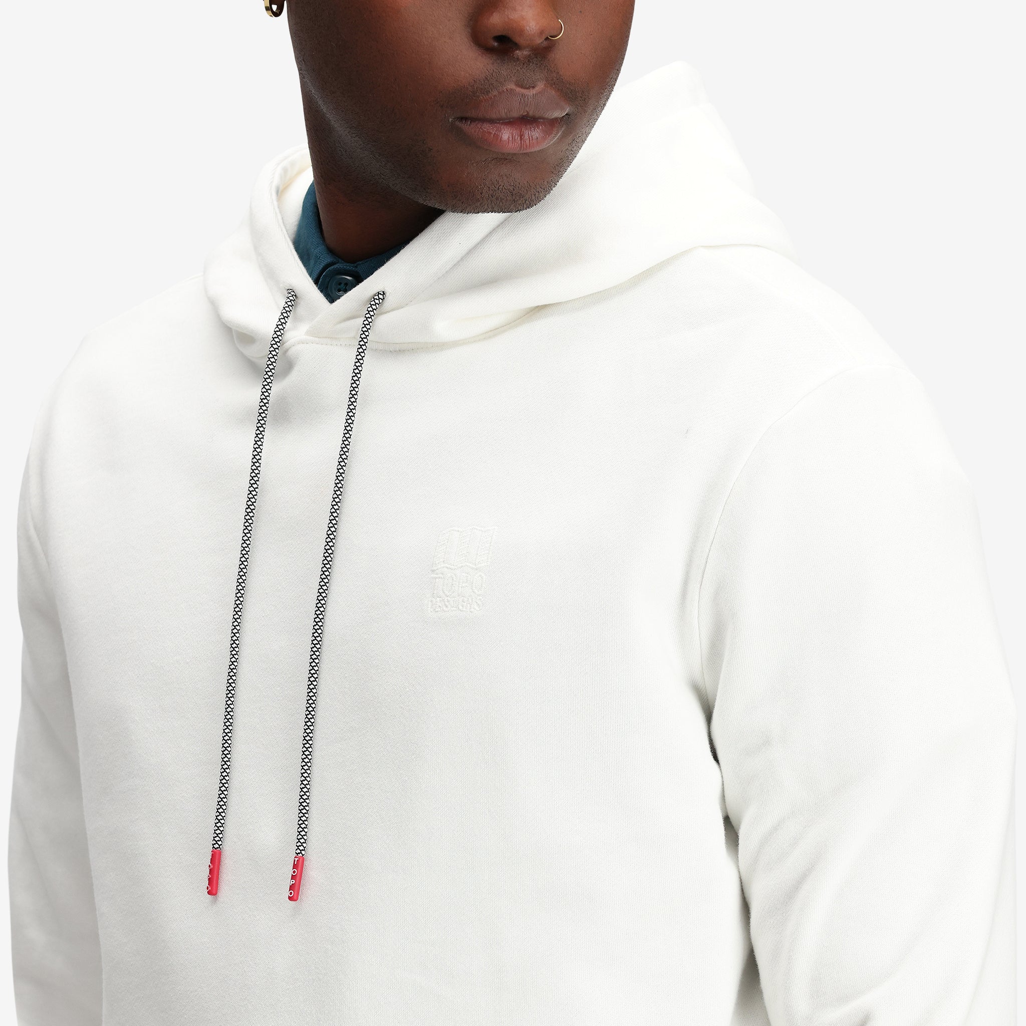 Sweat à capuche blanc en French Terry