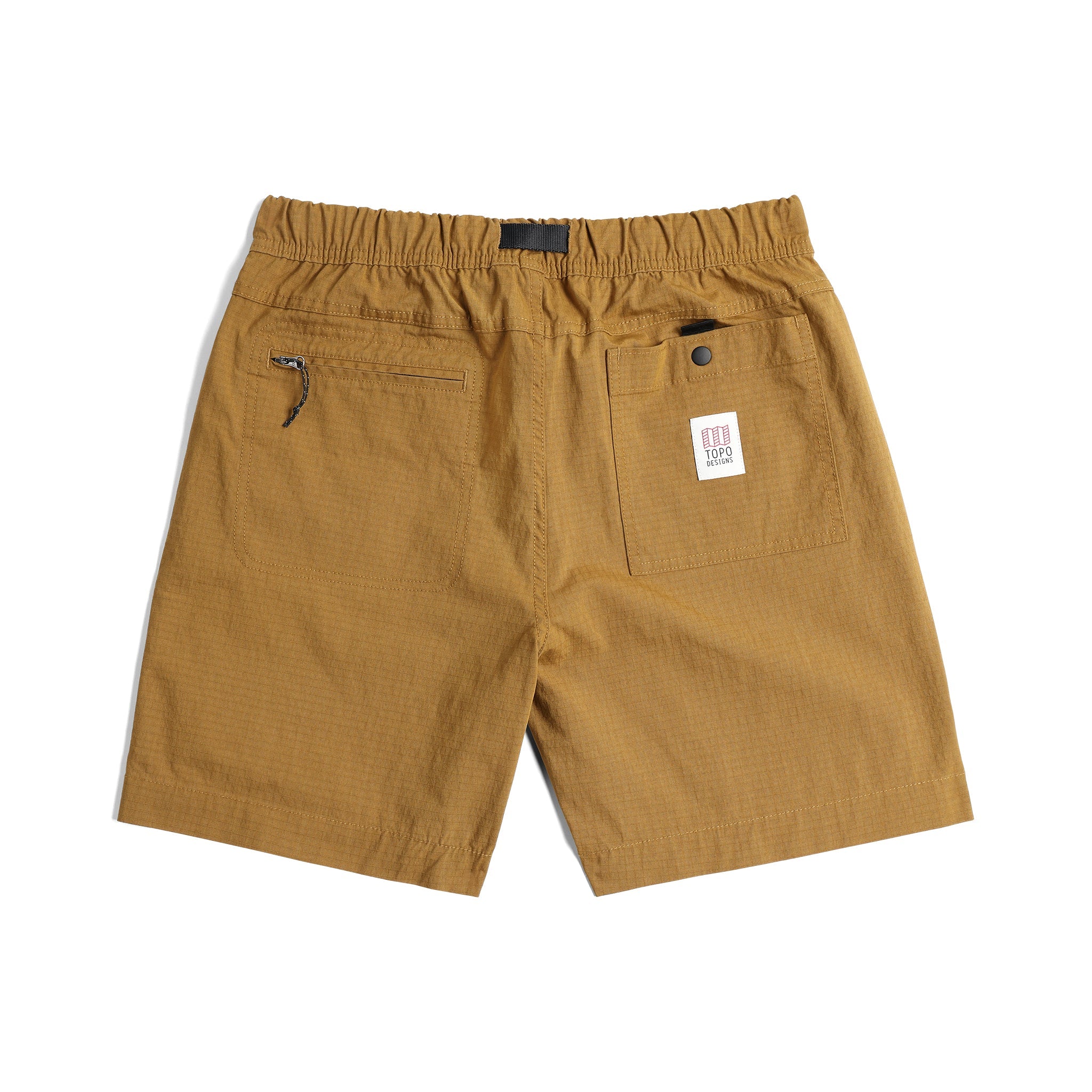 Back View of Topo Designs Mountain Short Ripstop - Men's in "Dark Khaki"