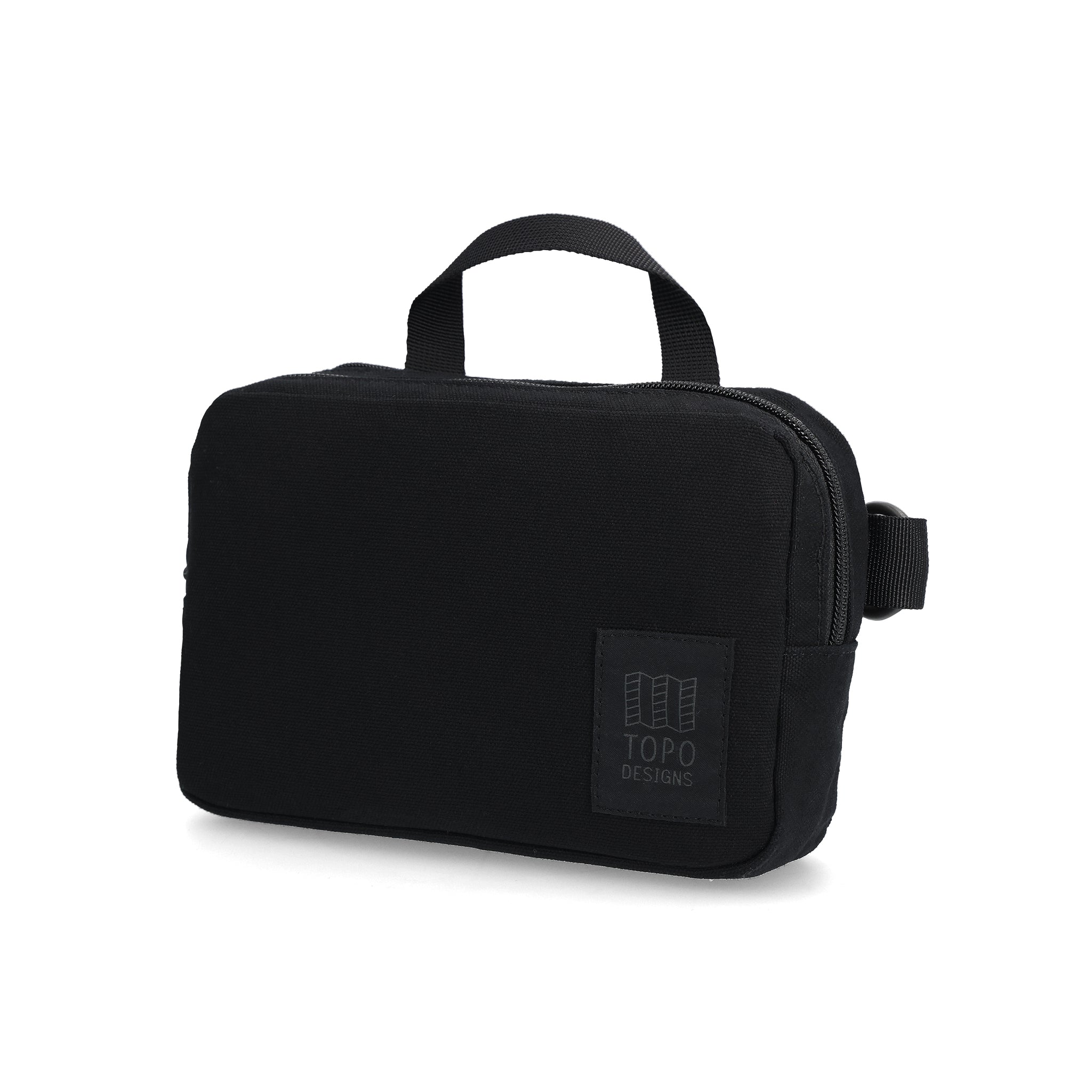 Front View of Topo Designs Dirt Belt Bag in "Black"