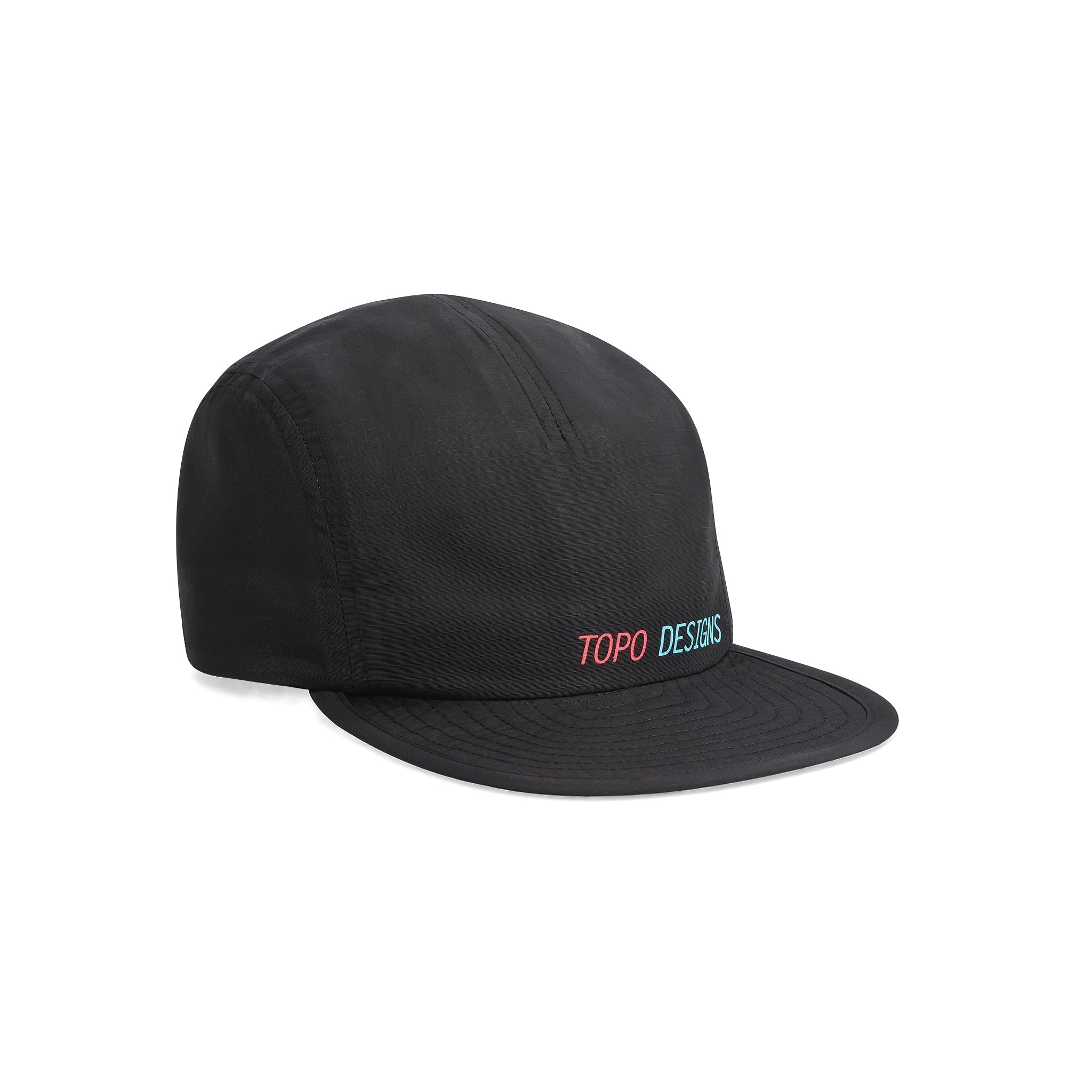 Front View of Topo Designs Global Packable Hat in "Black"