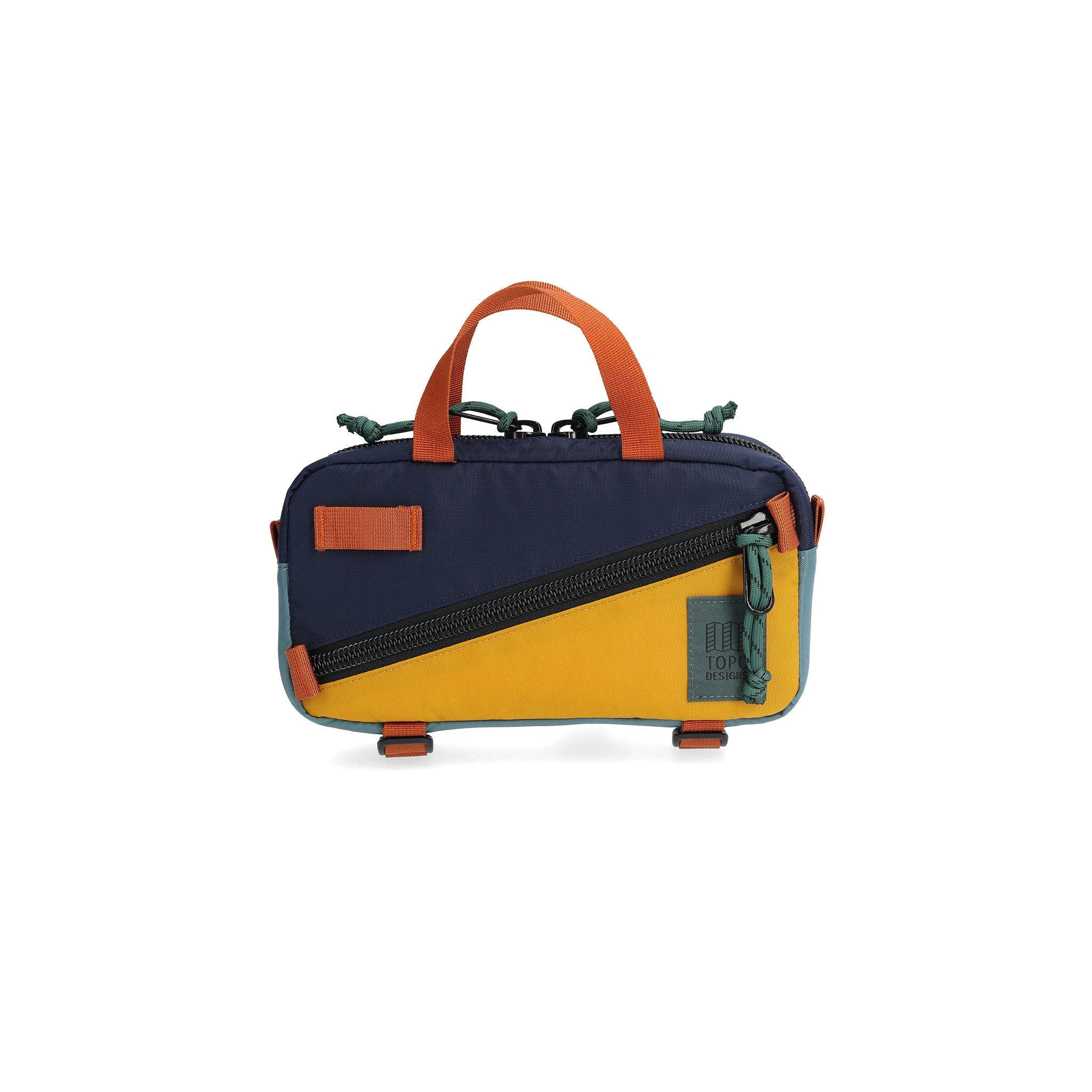 Front View of Topo Designs Mini Shoulder Bag in "Navy / Mustard"