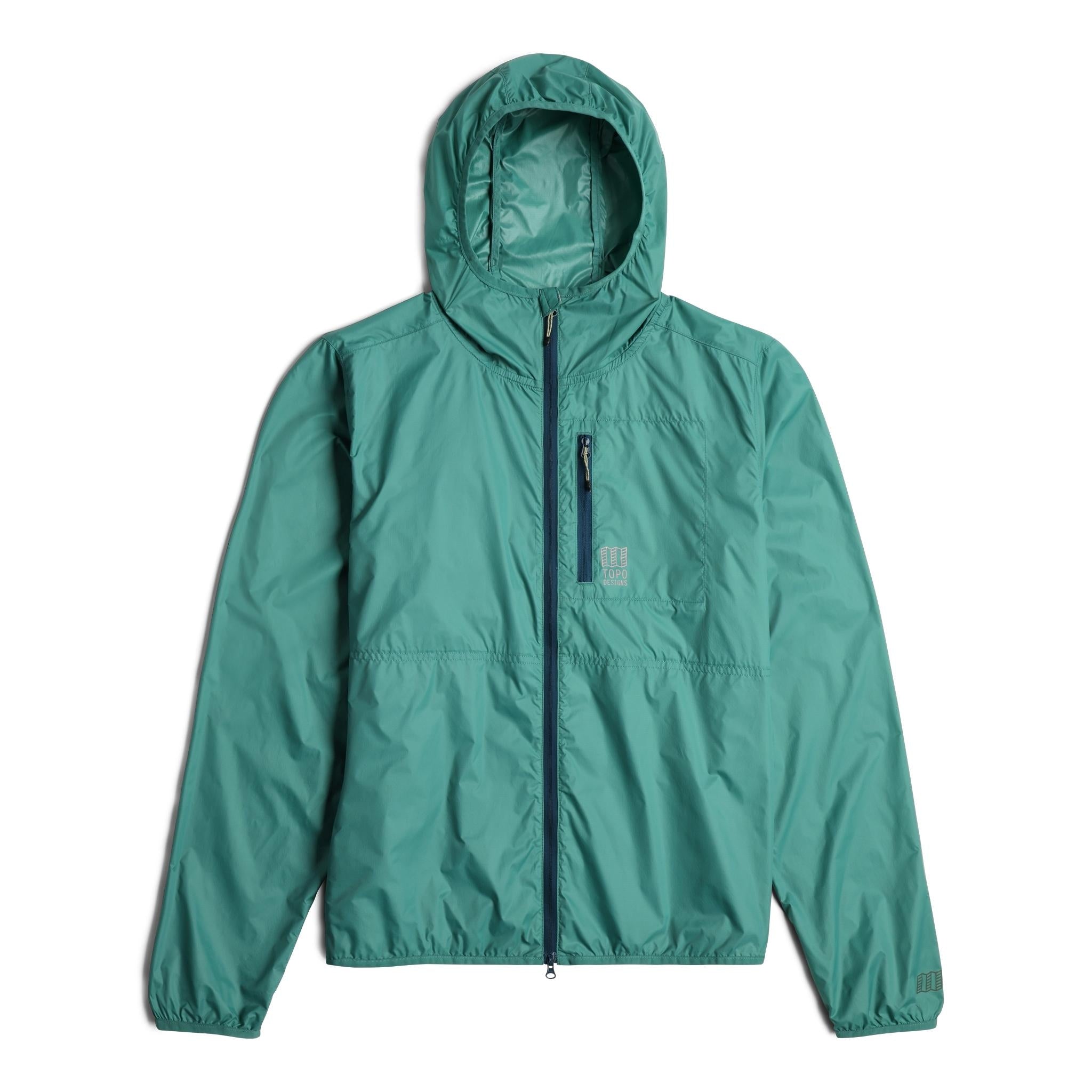 Front View of Topo Designs Global Ultralight Packable Jacket - Women's in "Caribbean"