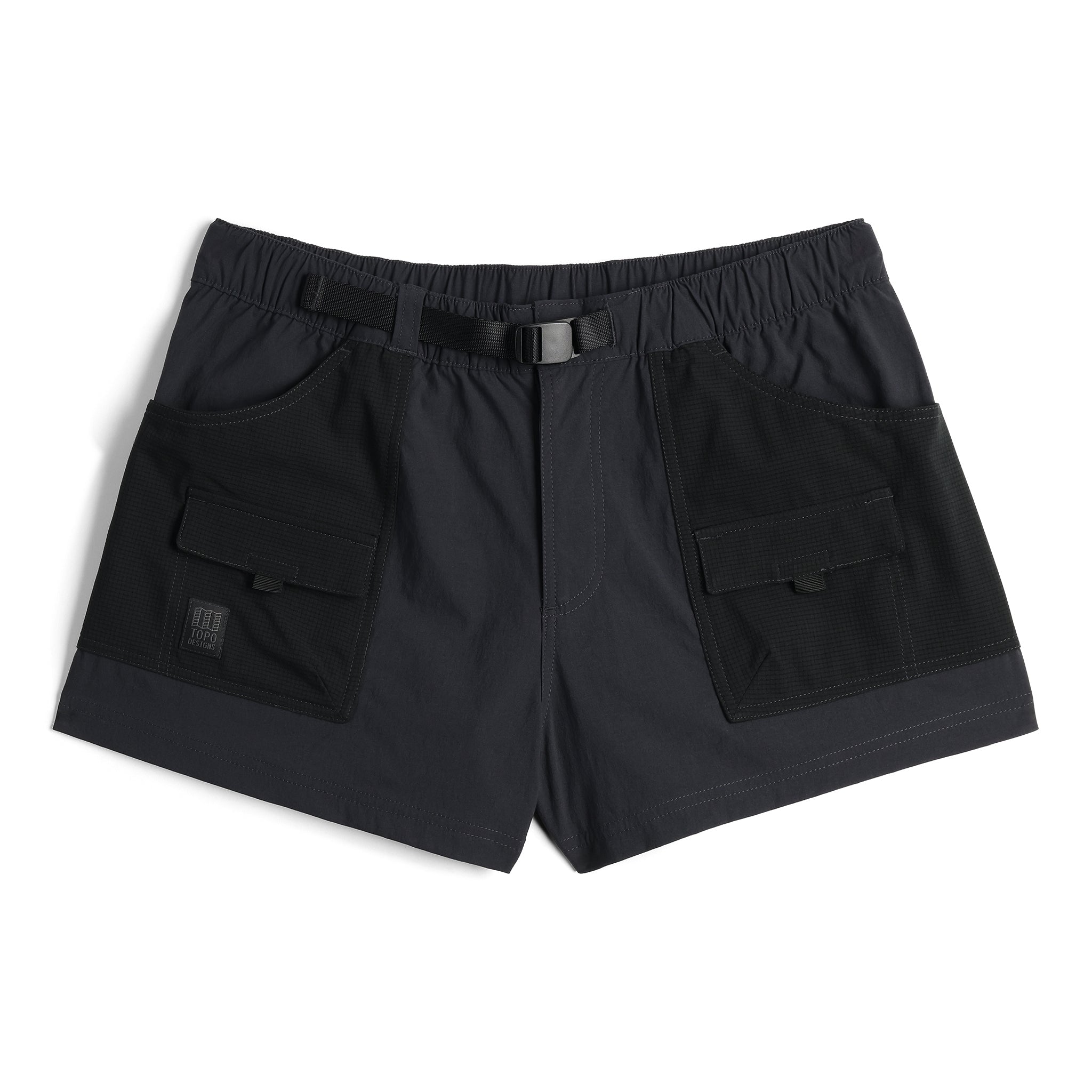 Front View of Topo Designs Retro River Shorts - Women's in "Black"