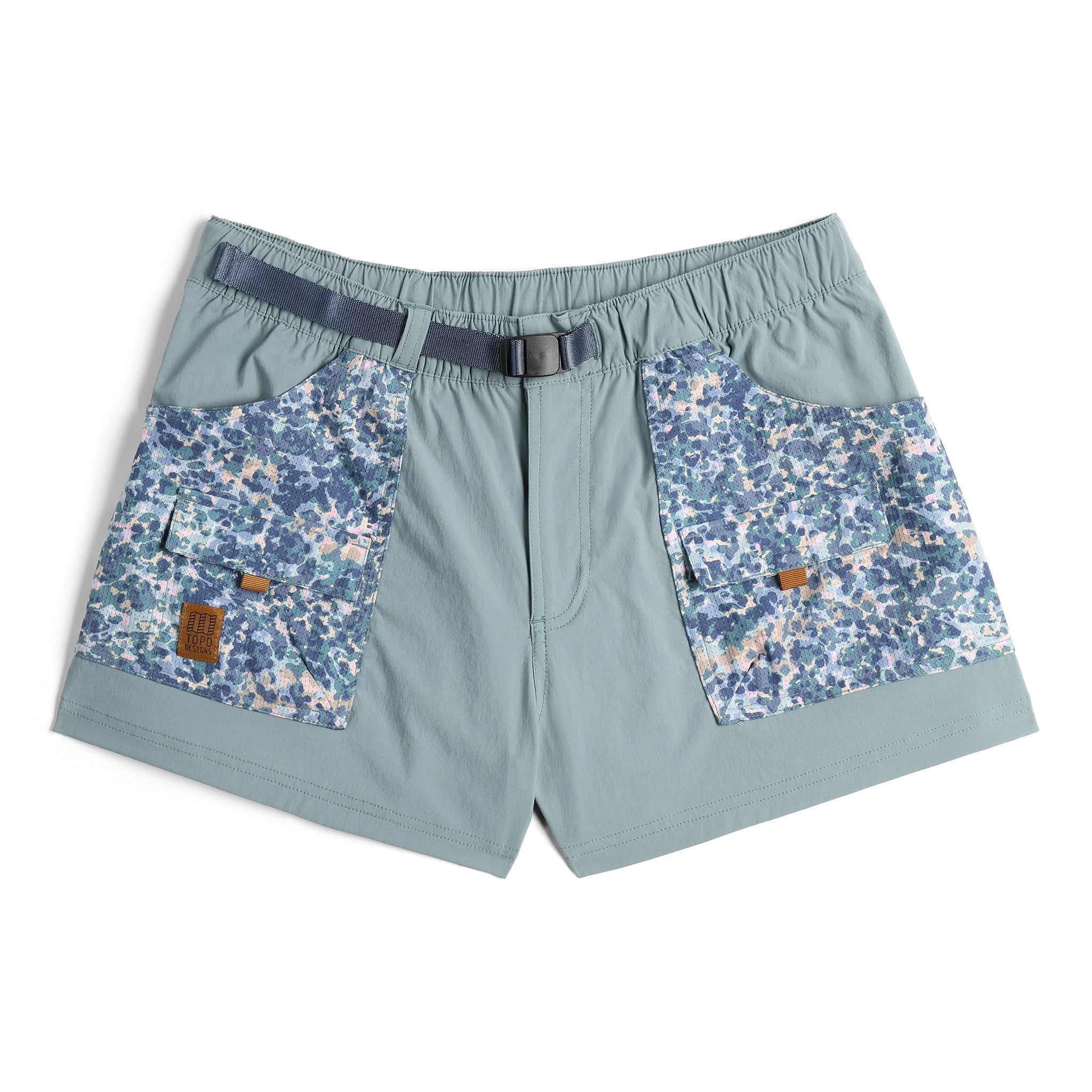 Front View of Topo Designs Retro River Shorts - Women's in "Slate / Meteor"