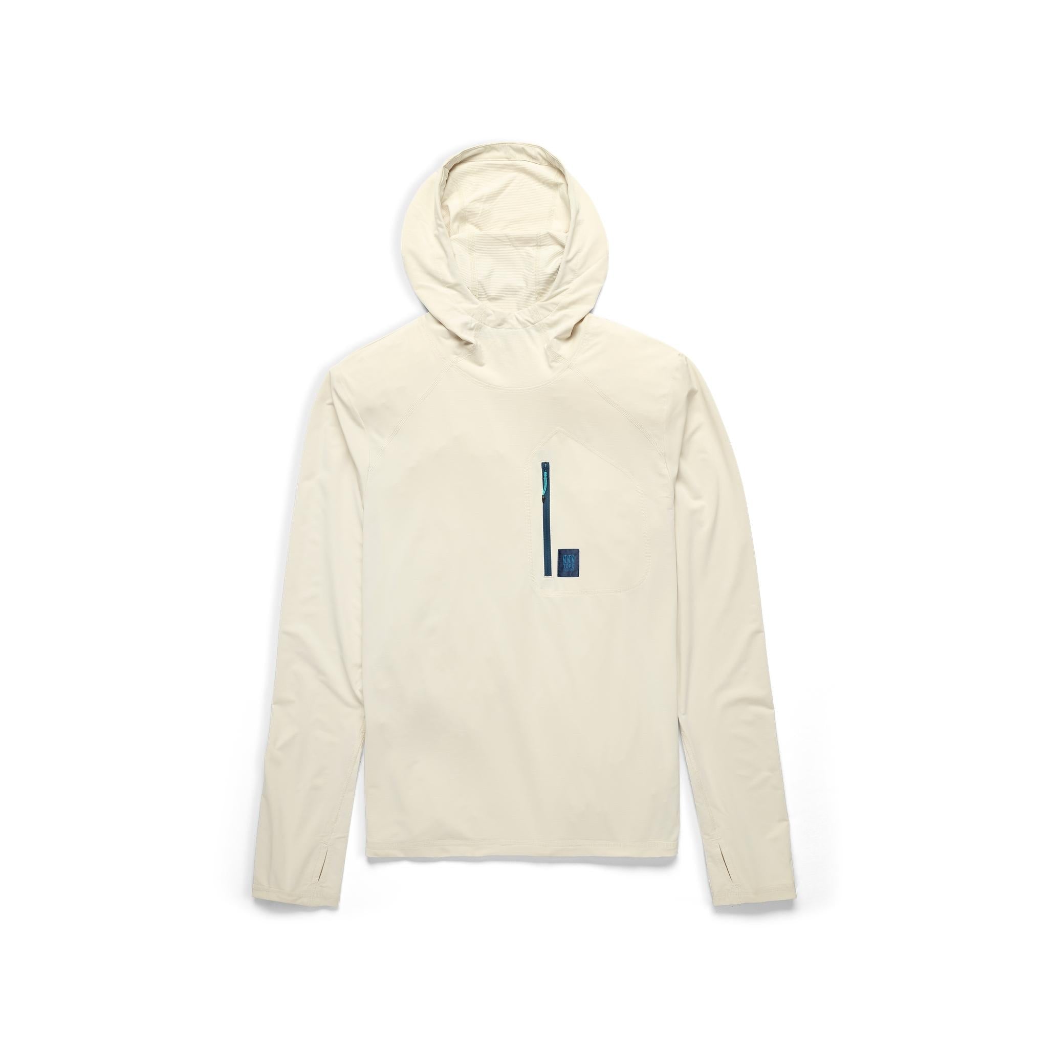 Front View of Topo Designs Sun Hoodie - Men's in "Bone White"