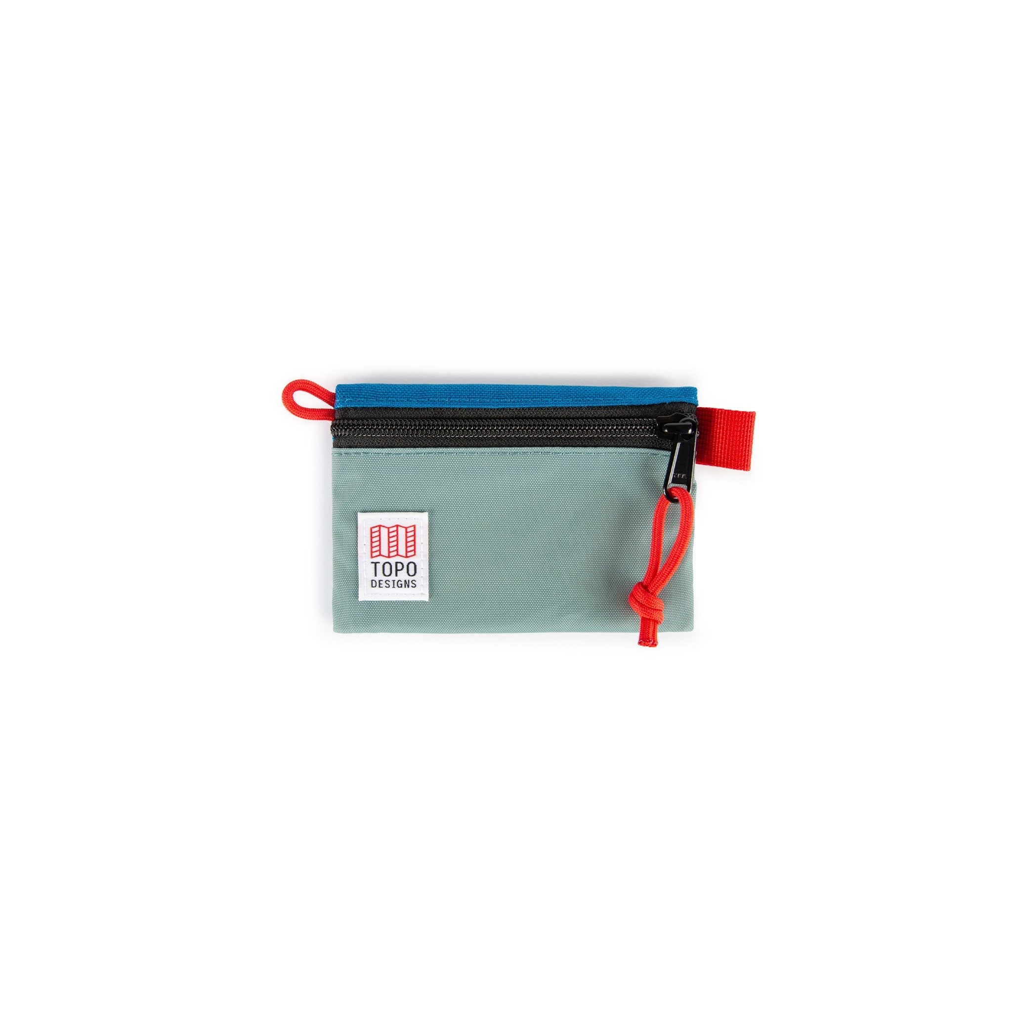 Topo Designs Accessory Bags in micro mineral blue.