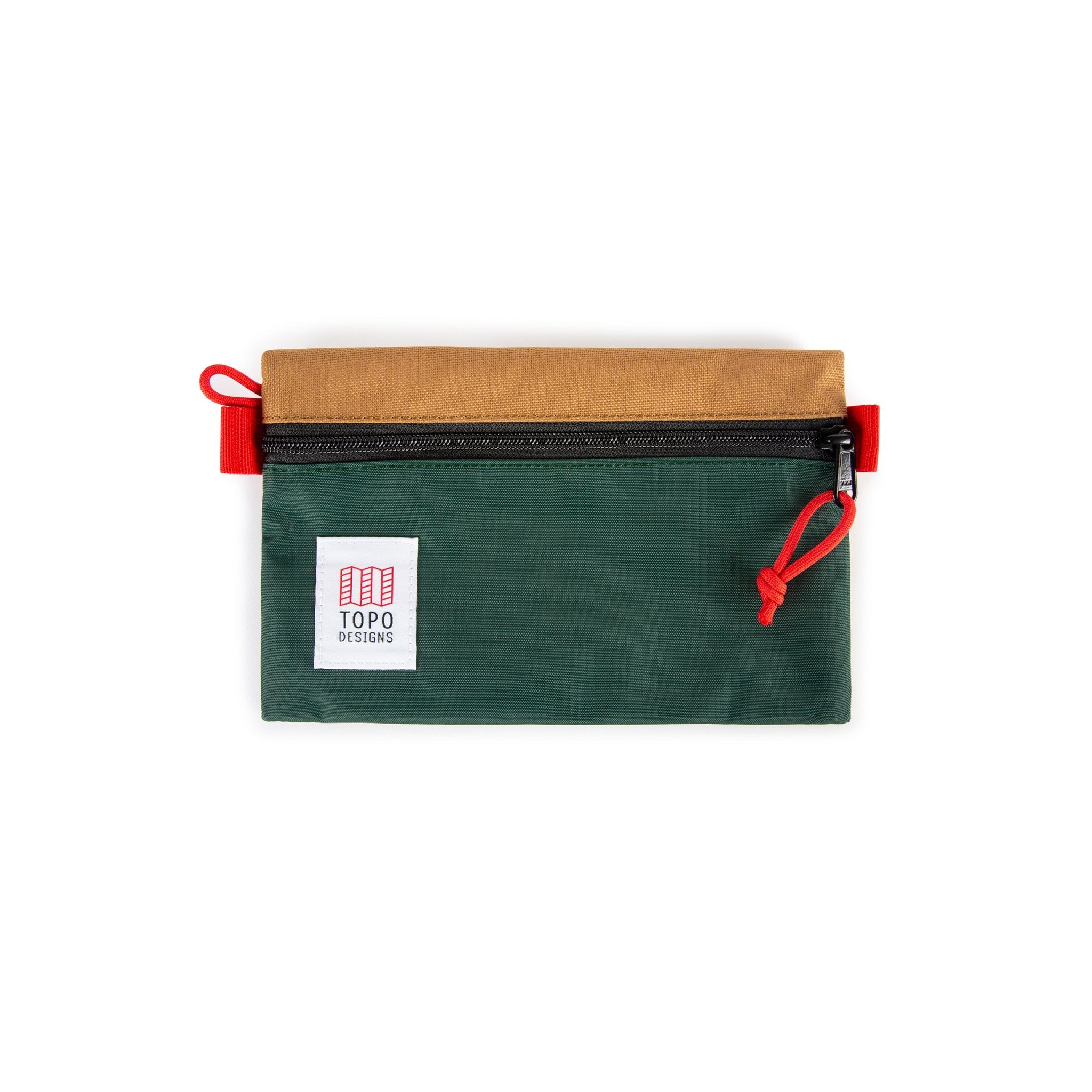 Topo Designs Accessory Bags in small recycled forest green/khaki brown