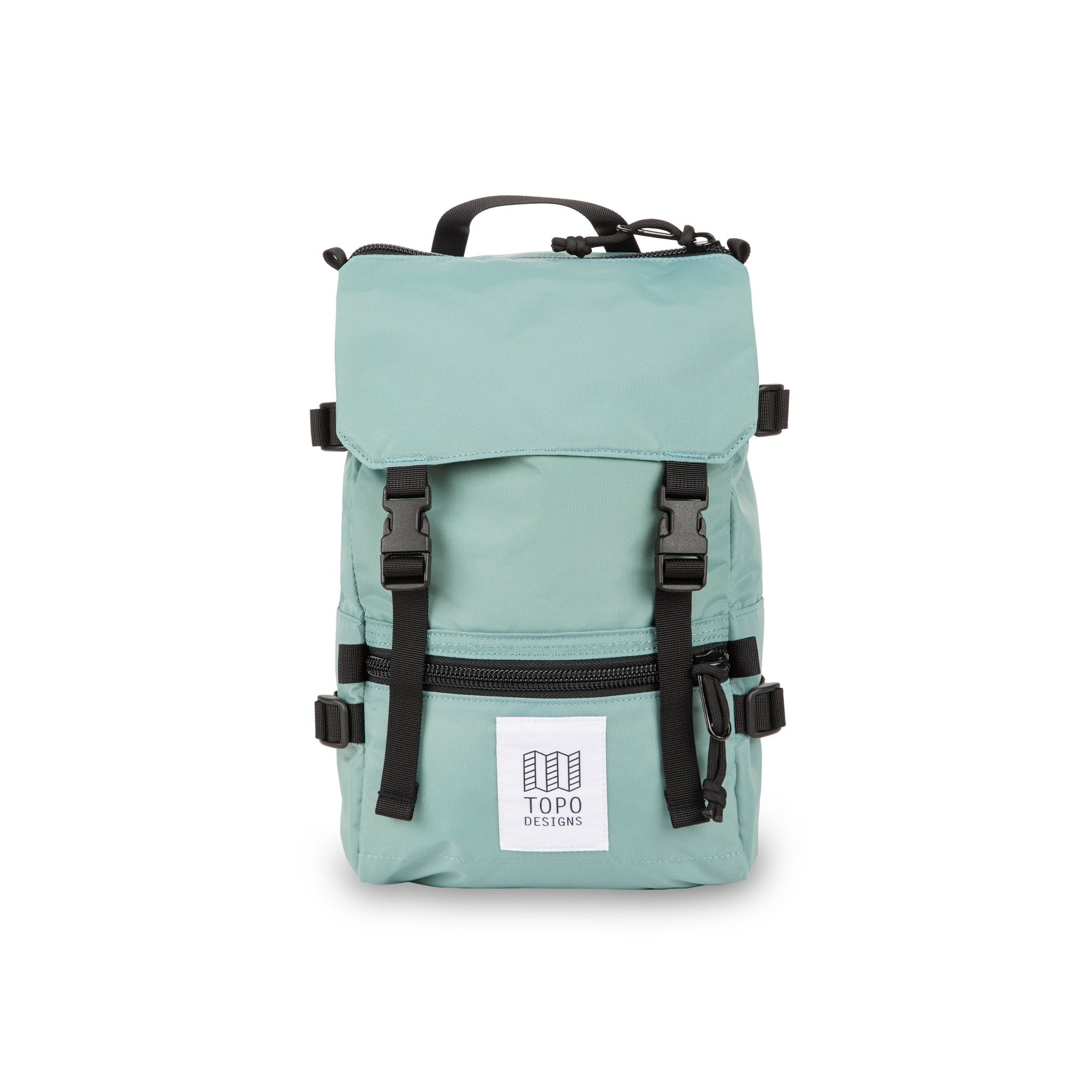 Topo Designs Rover Pack Mini backpack in "Sage" green.