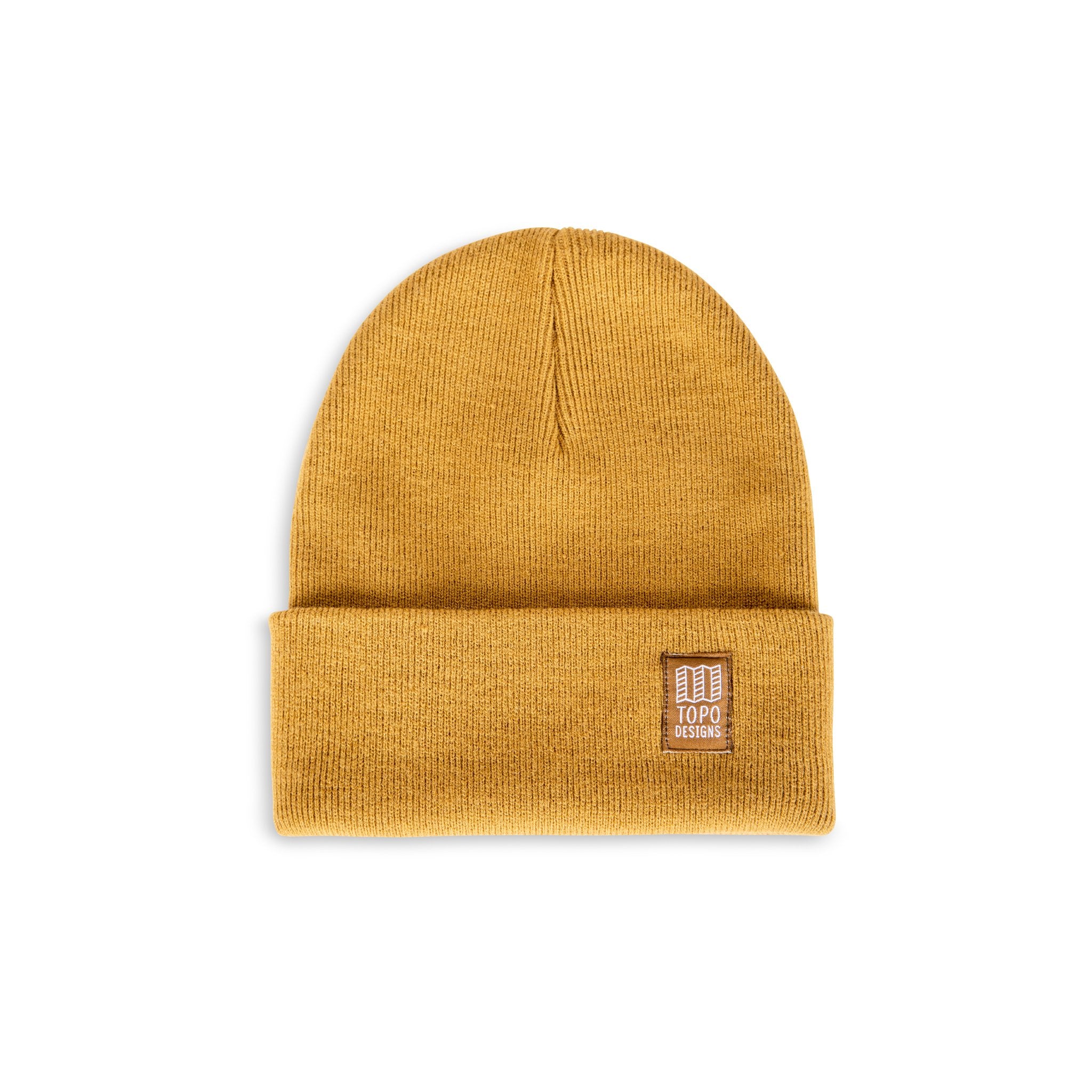 Topo Designs Work Cap cuffed beanie in "Dark Khaki" brown.