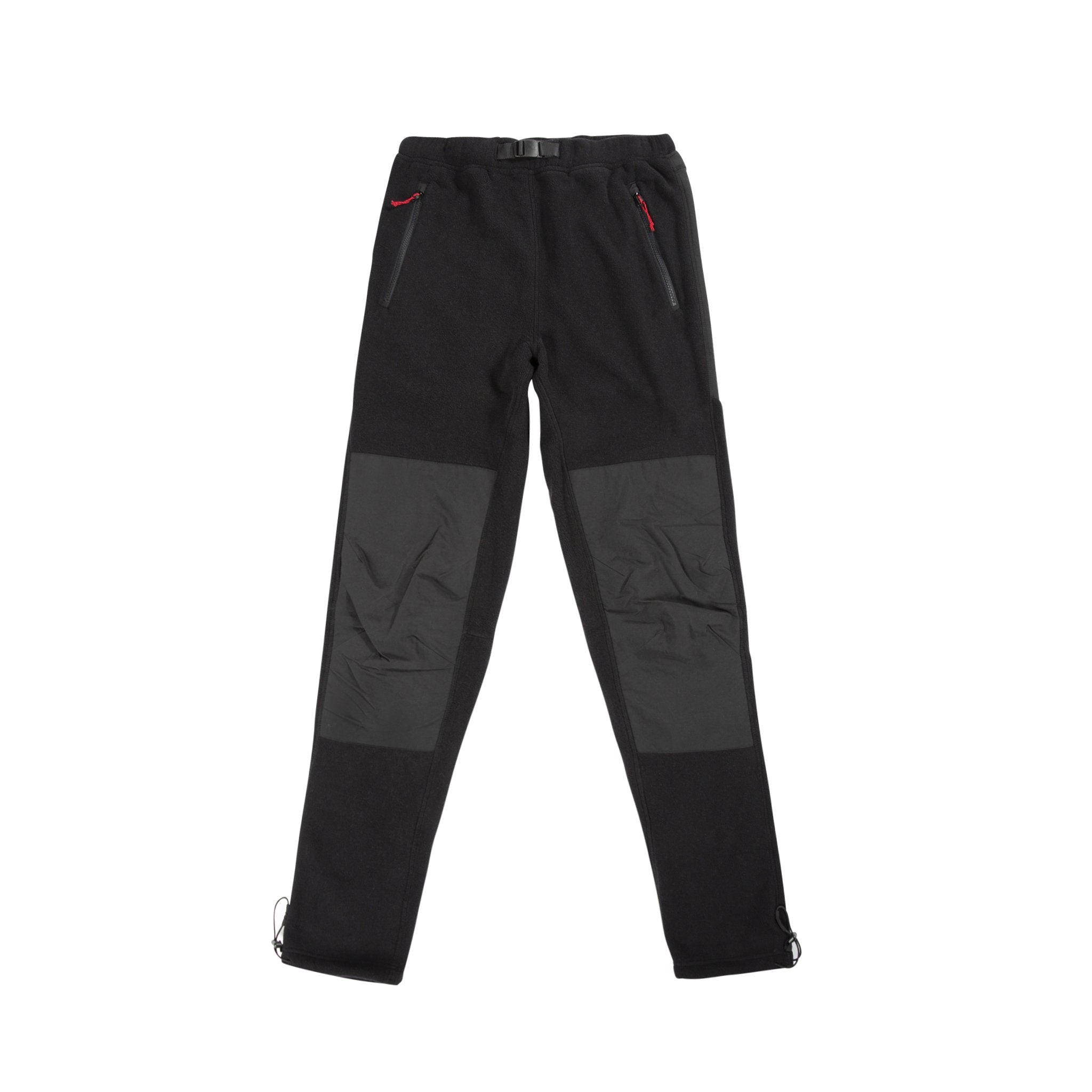 Full front product shot of men's fleece pants in "Black".