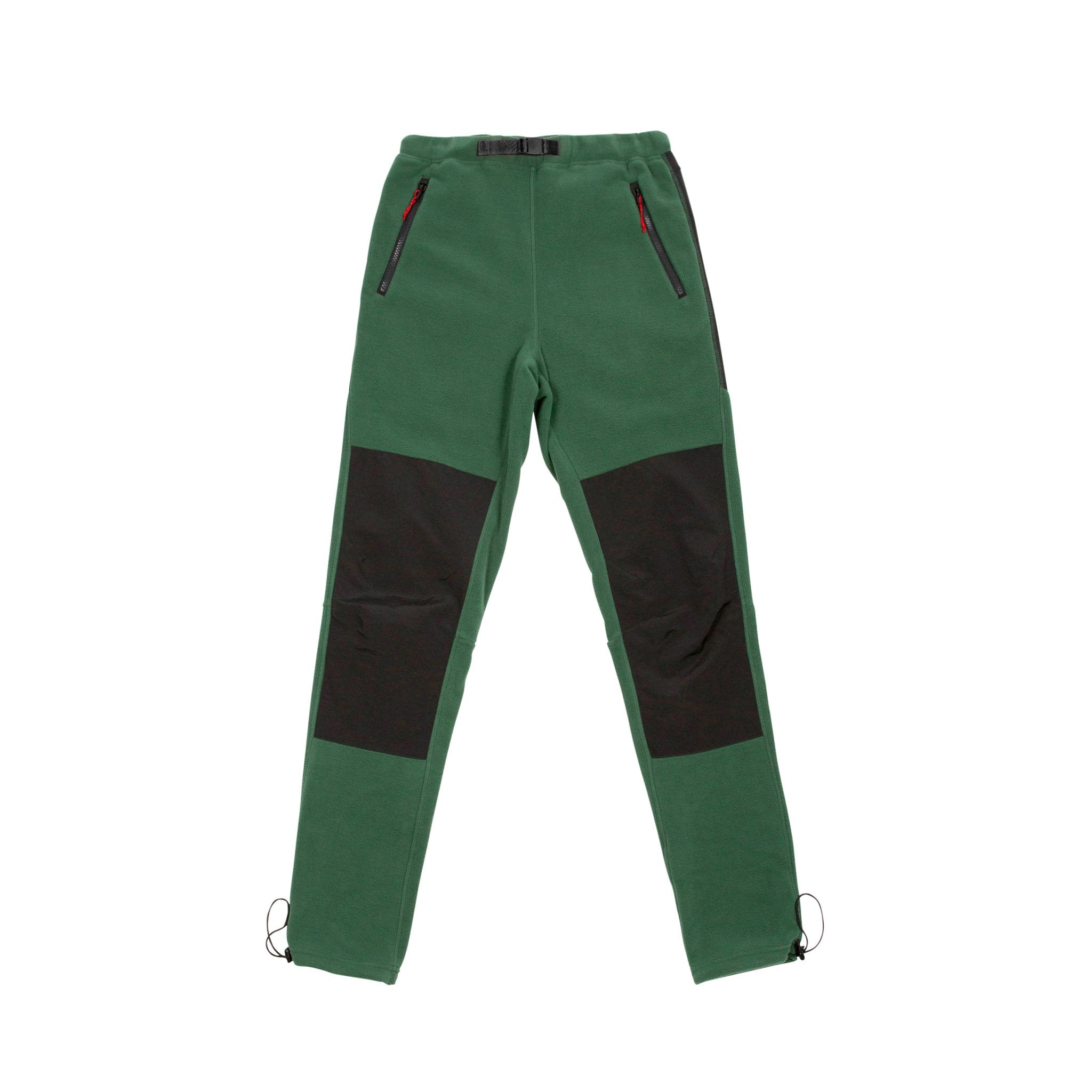 Full front product shot of men's fleece pants in "Forest".