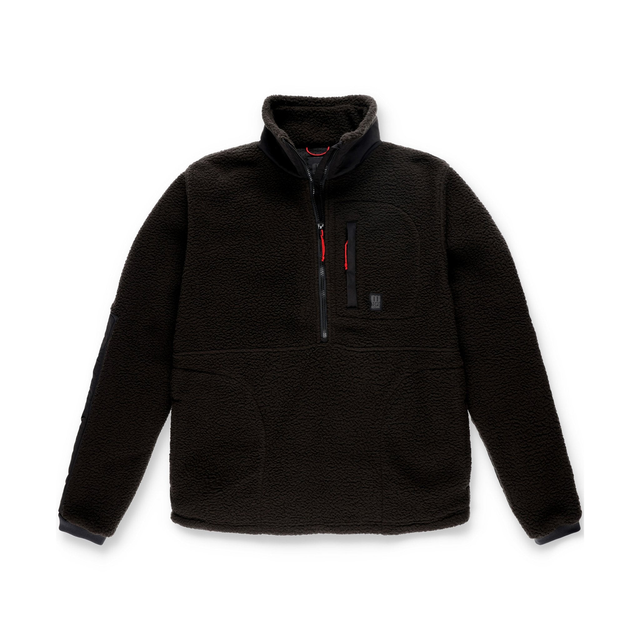 Topo Designs Men's Mountain Fleece Pullover in "Black".