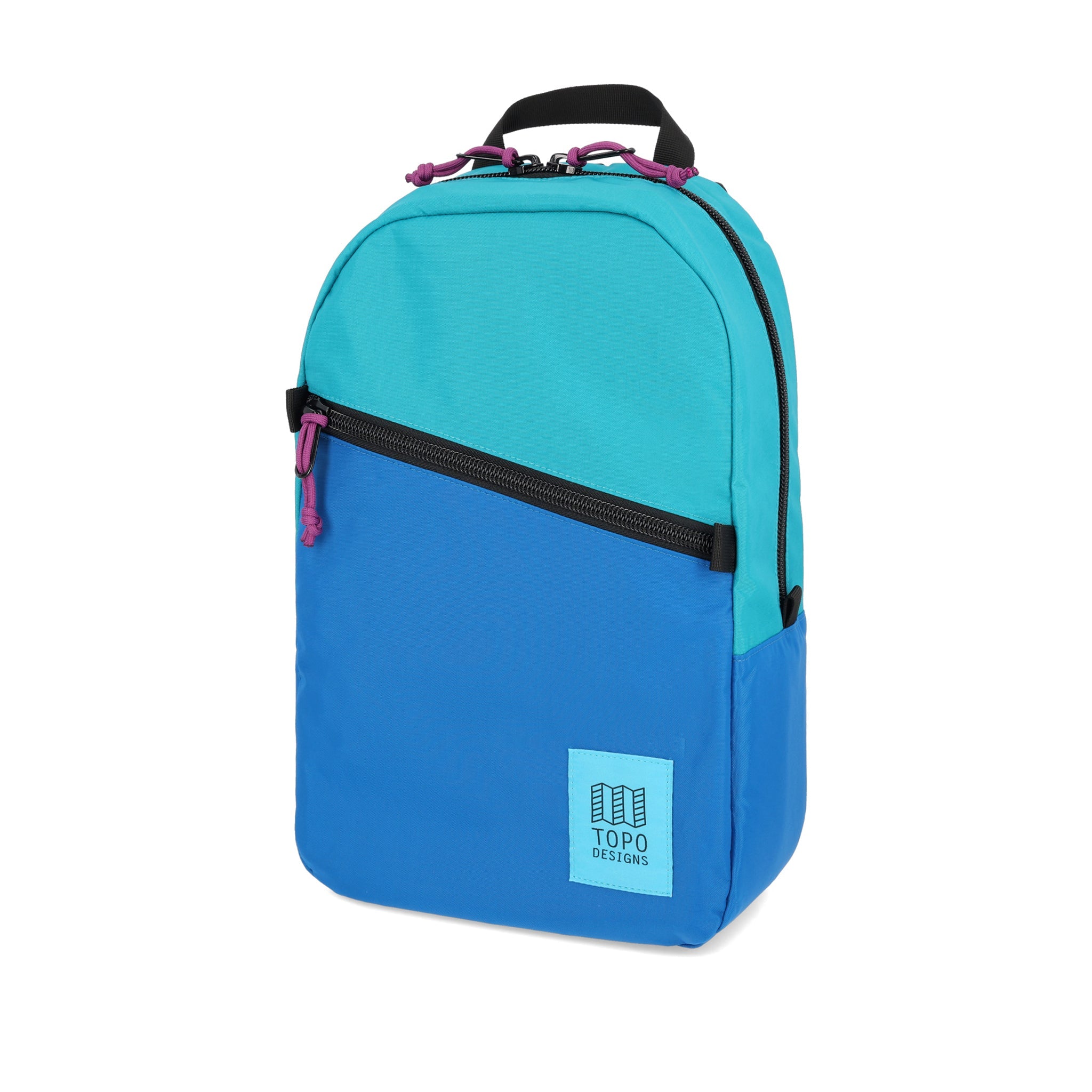 Topo Designs Light Pack laptop backpack in "Tile Blue / Blue - Recycled"