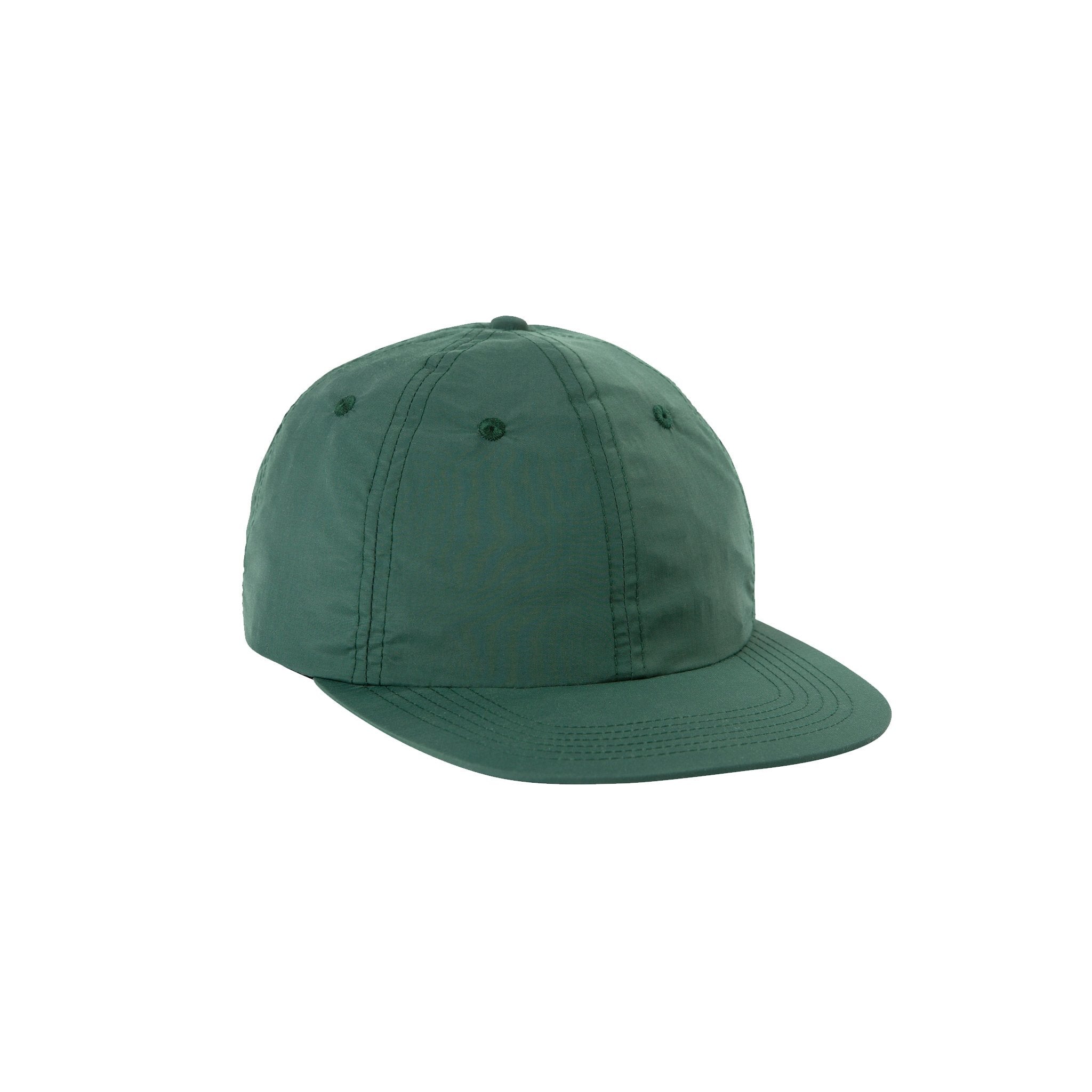 Front product shot of nylon ball cap in forest