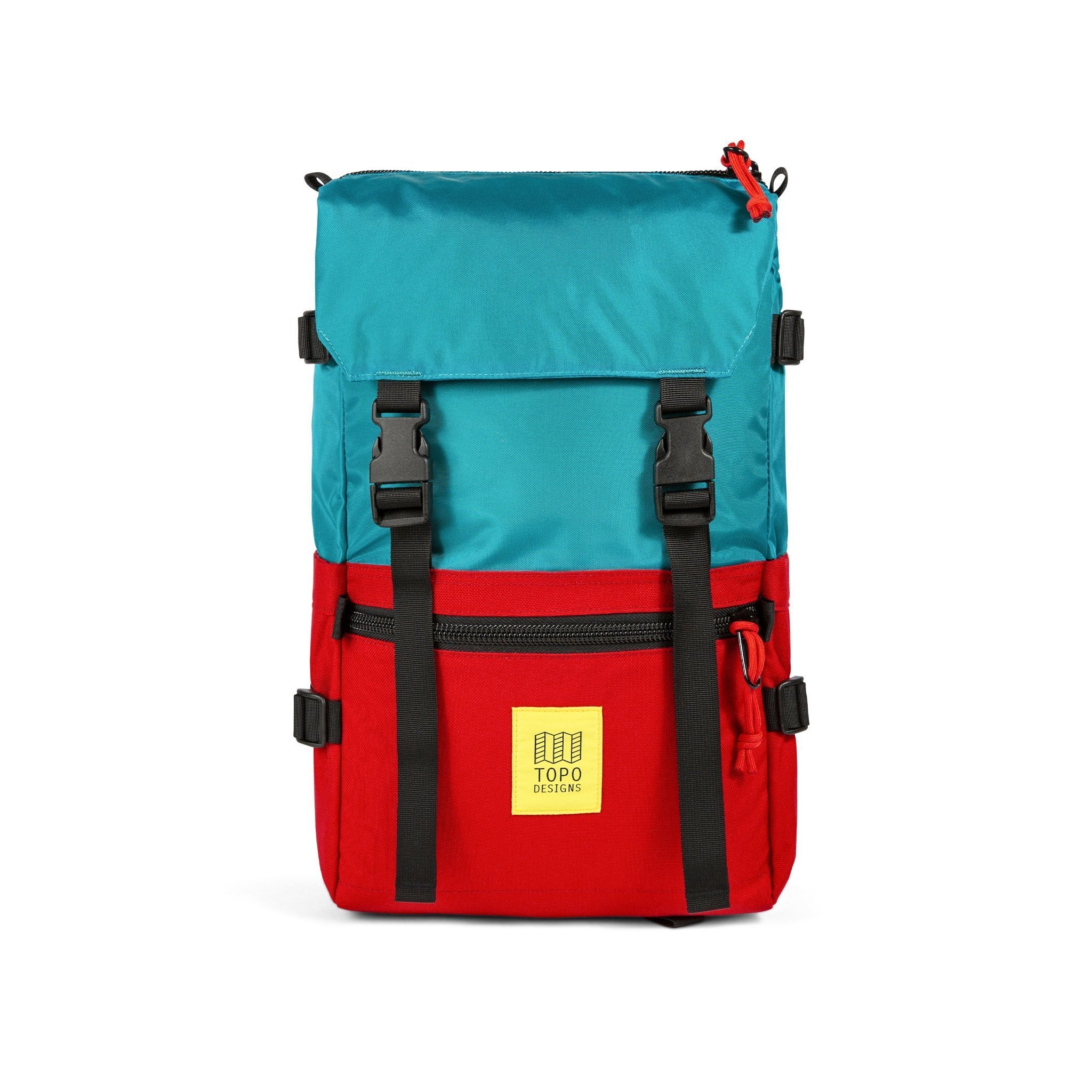 Front Product Shot of the Topo Designs Rover Pack Classic in Turquoise/Red