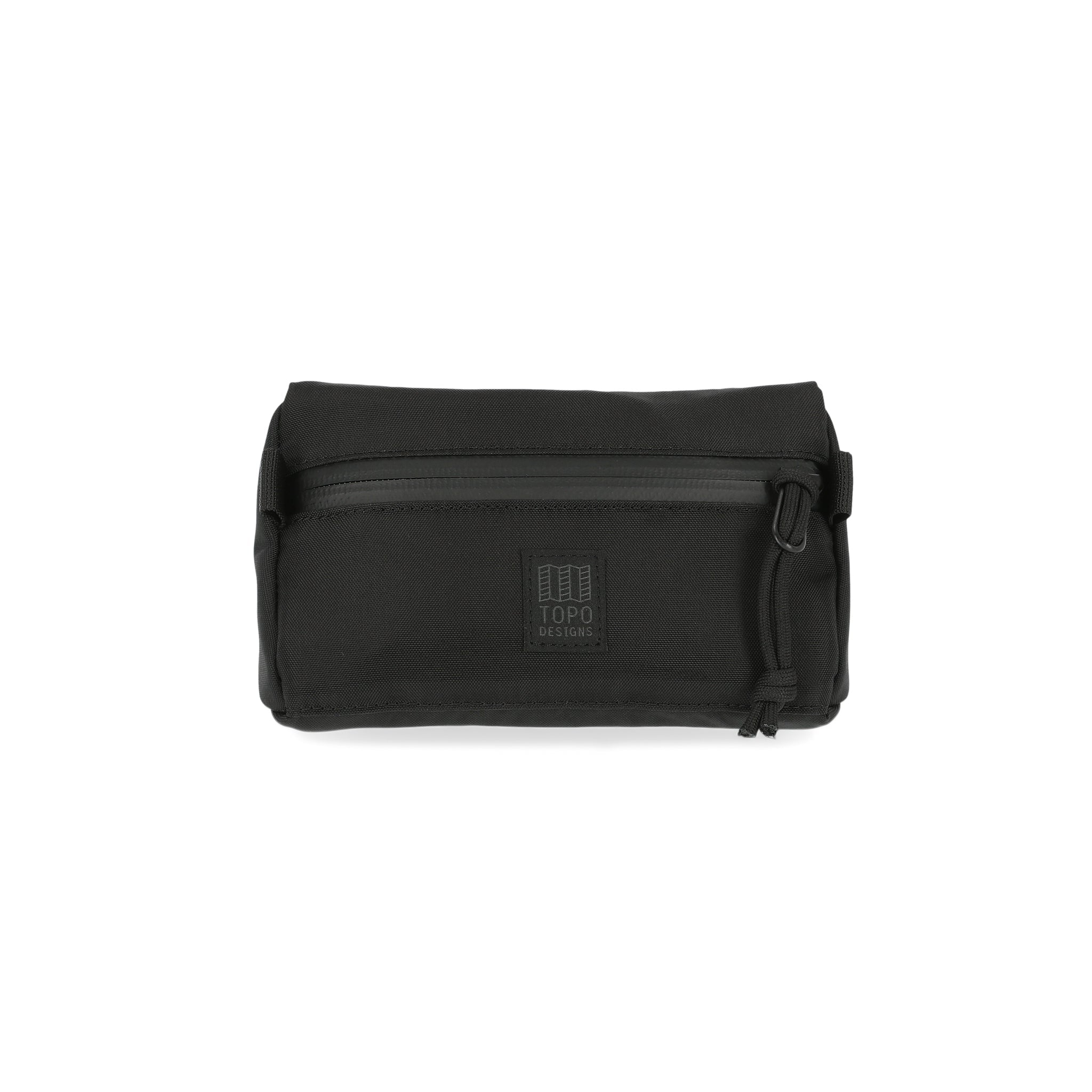 Topo Designs Mini handlebar bike bag in black recycled nylon.