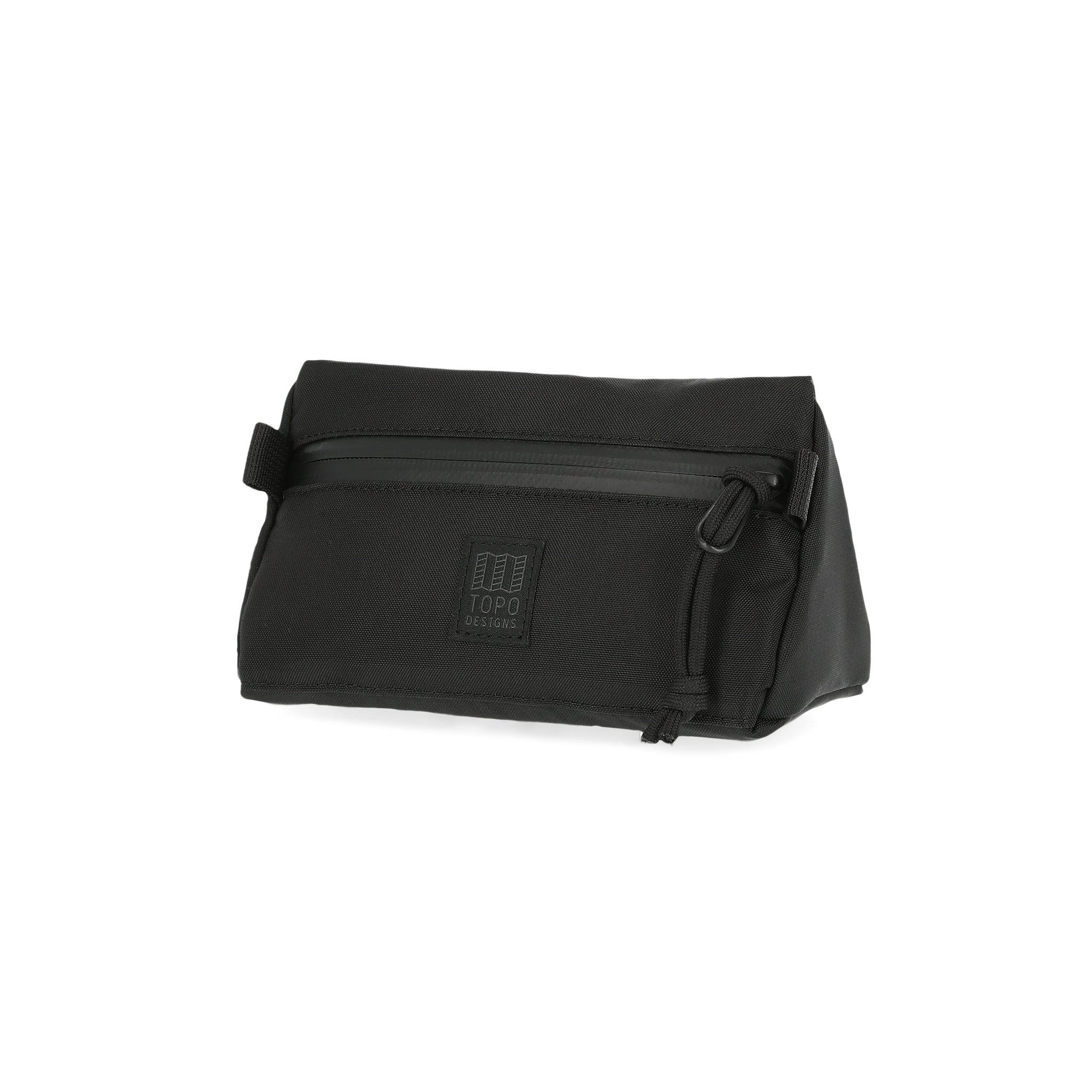 Topo Designs Mini handlebar bike bag in black recycled nylon.