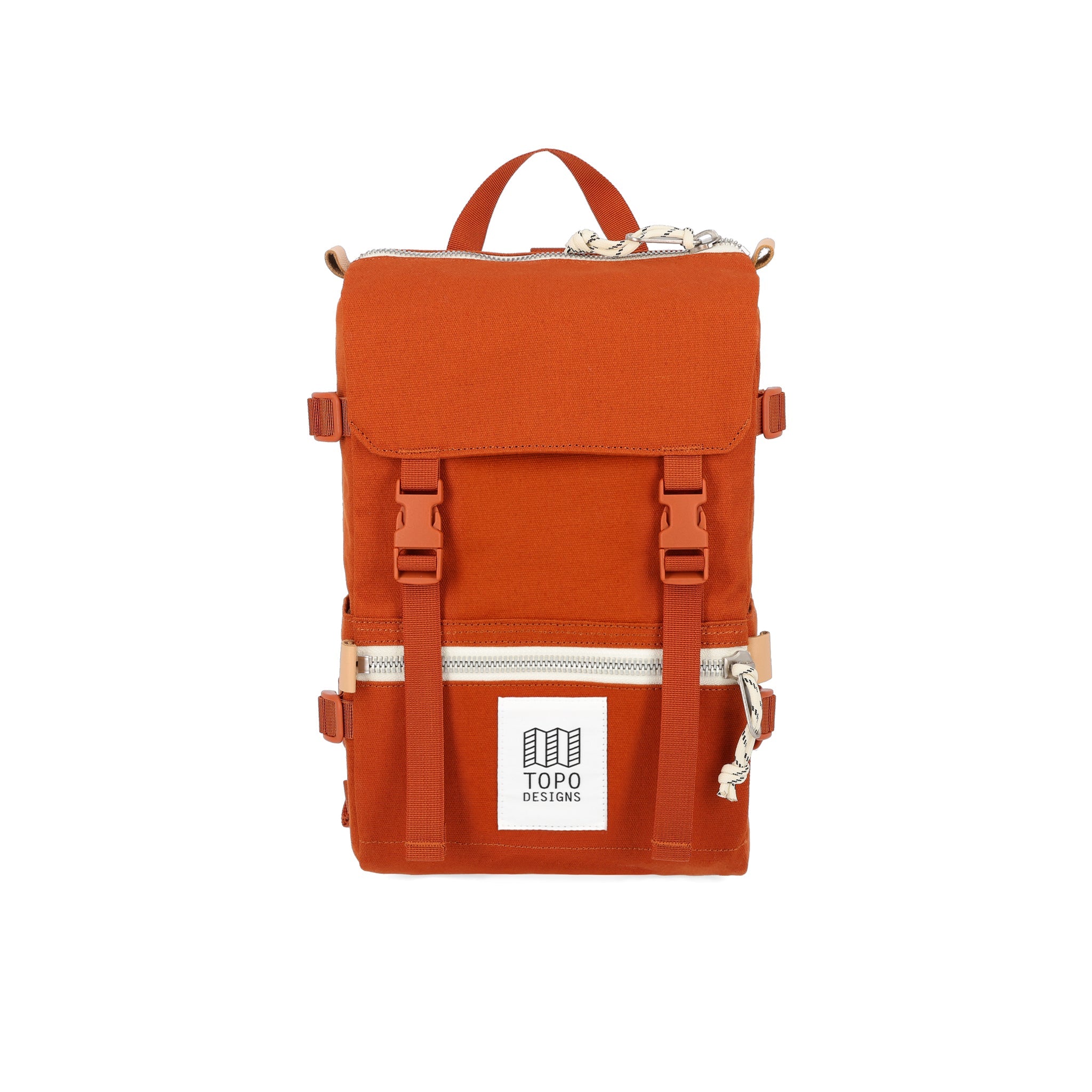 Topo Designs Rover Pack Mini Backpack in Clay Canvas.