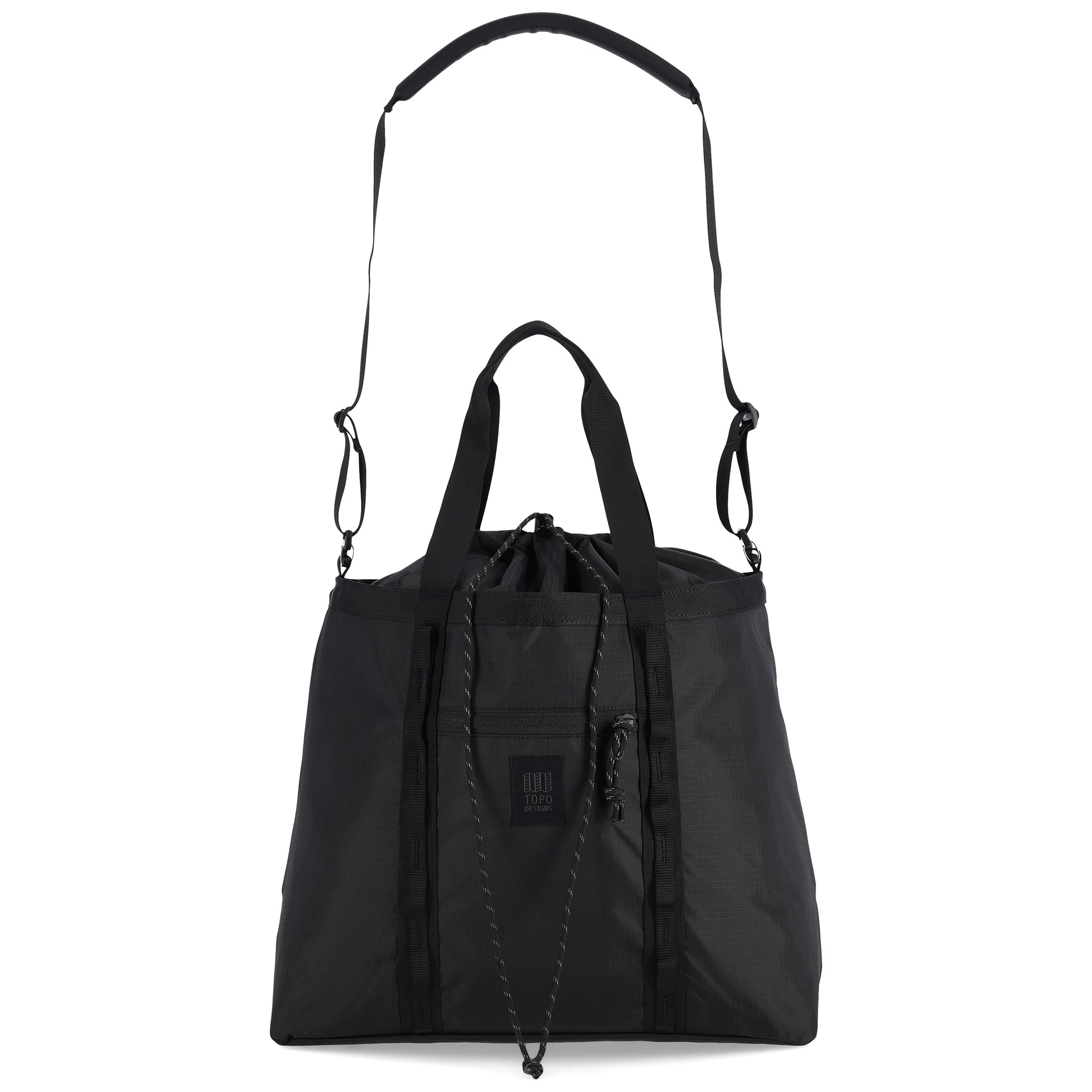 Topo Designs Mountain Utility Tote Bag hauler in lightweight recycled "Black" nylon.