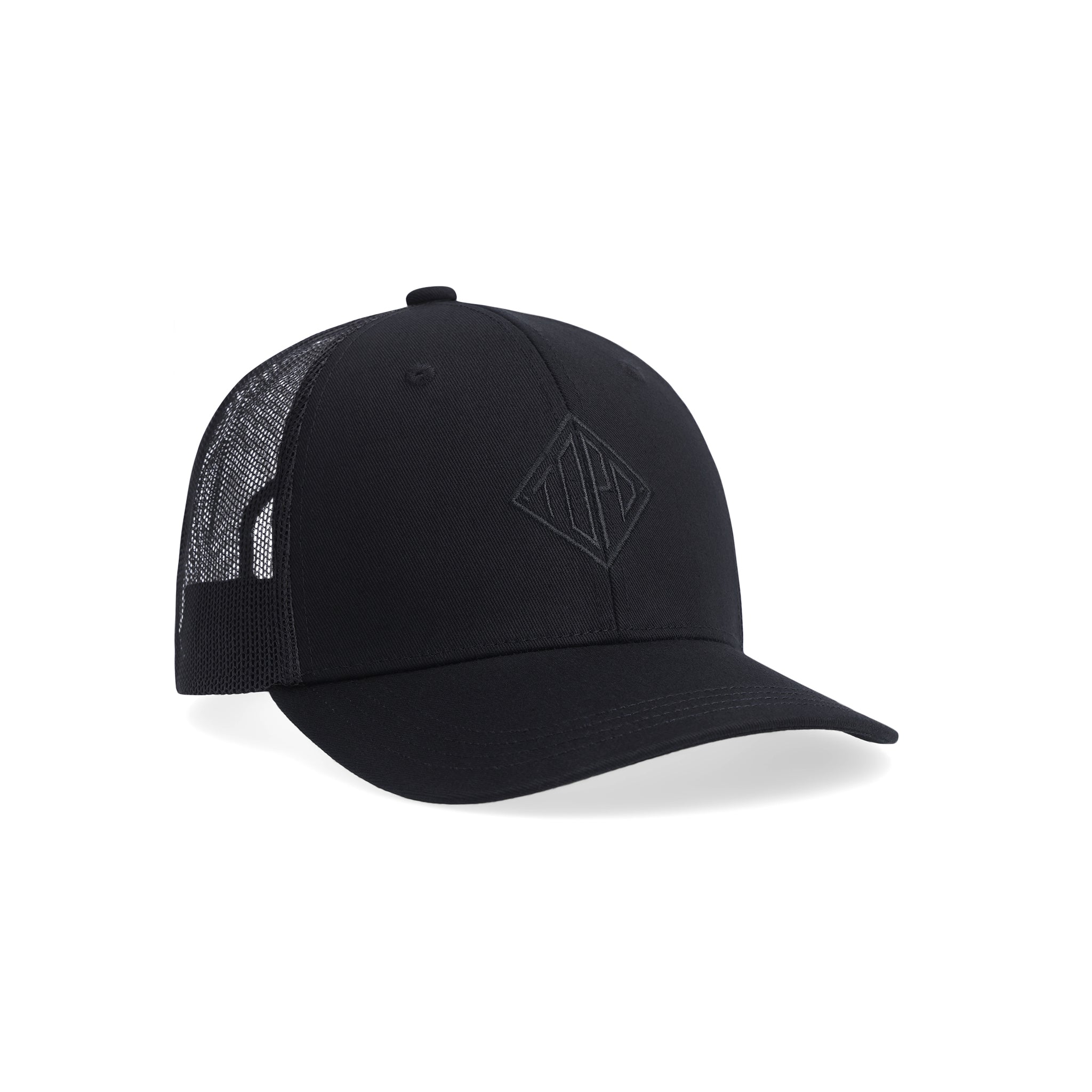 Topo Designs Diamond logo trucker hat in "Black"