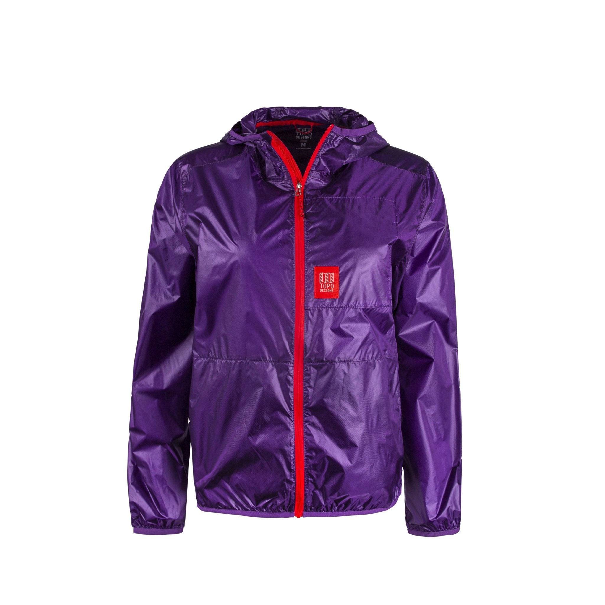 Topo Designs Women's Ultralight packable windbreaker jacket in purple