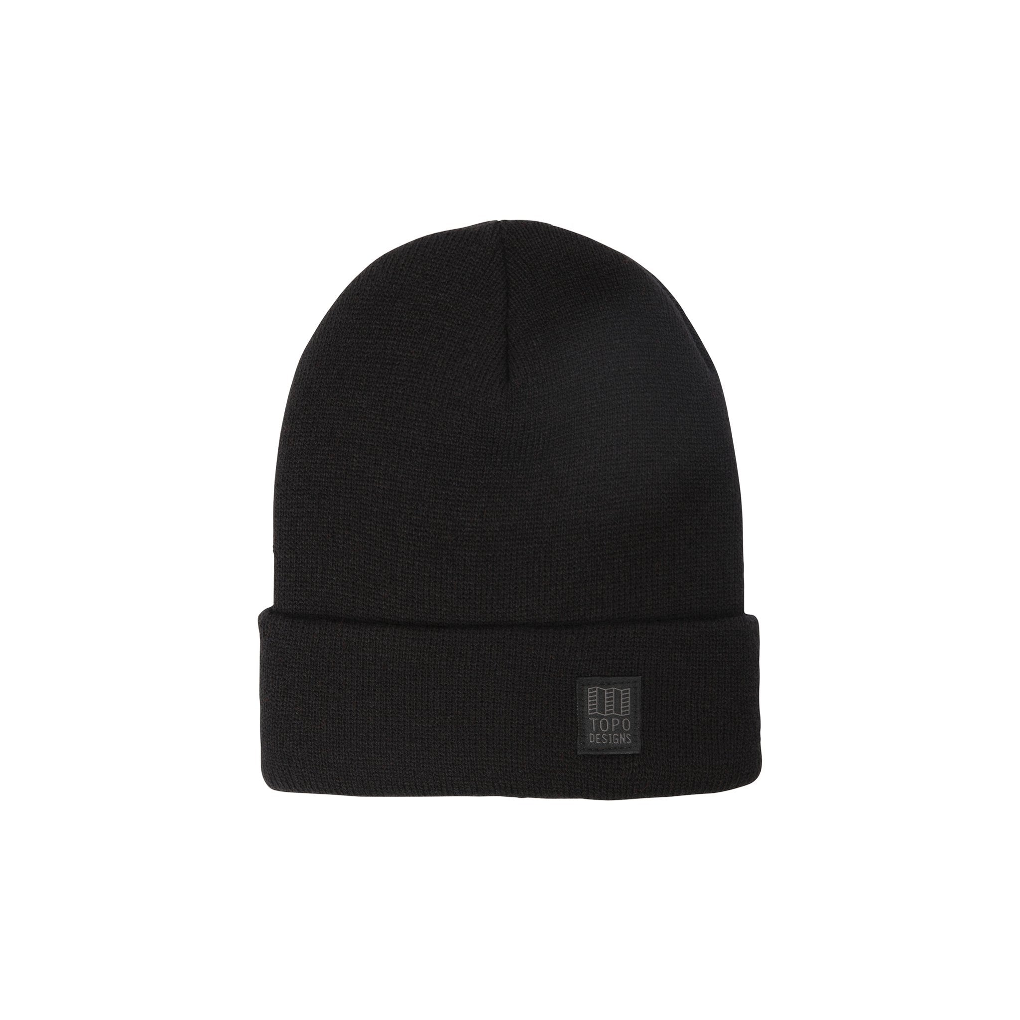 Topo Designs Work Cap cuffed beanie in "Black".